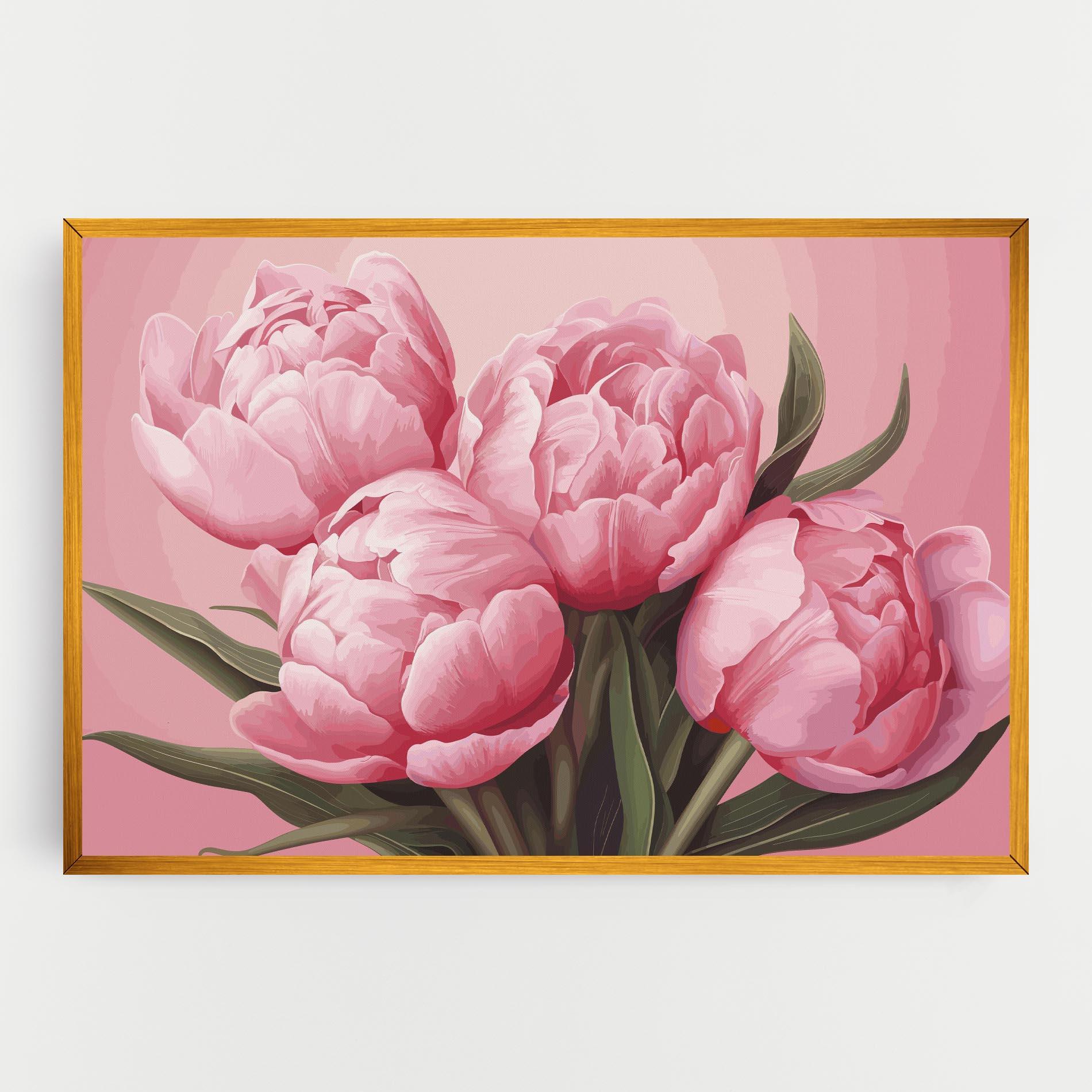 Tablou Canvas Peony On Pink mockup 0