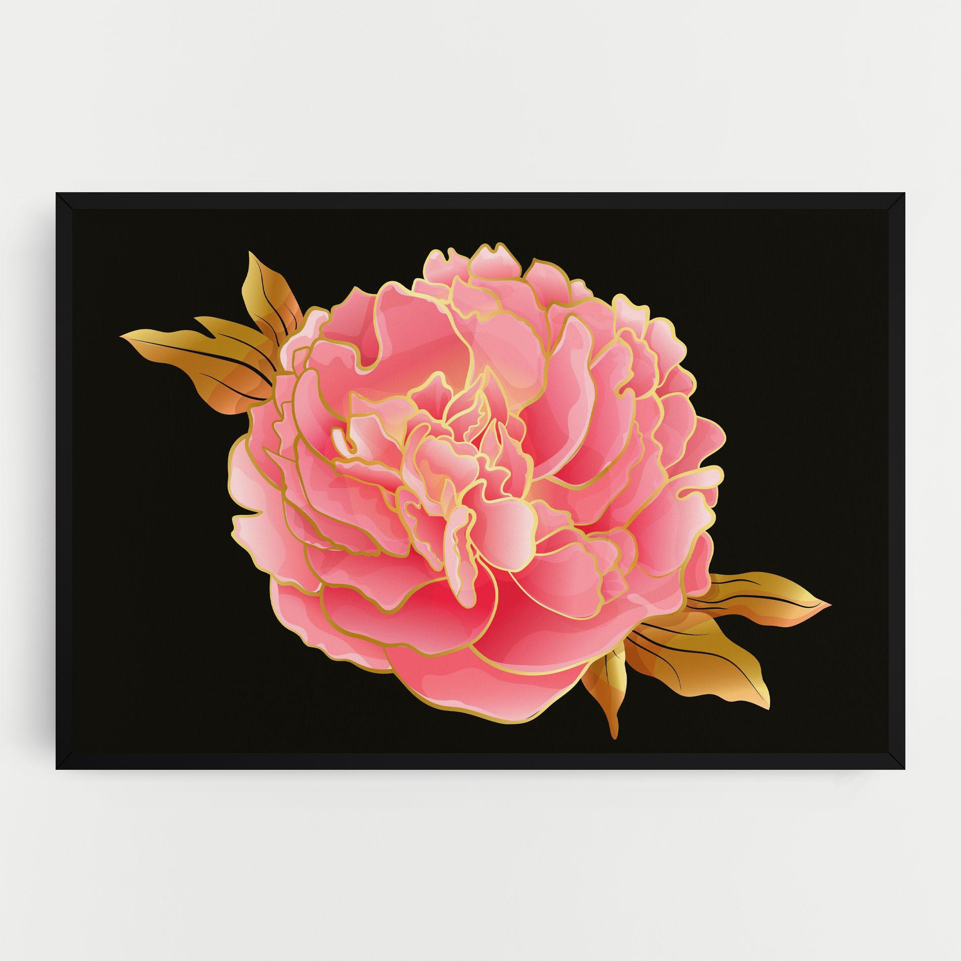 Tablou Canvas Gold Pinkk Peony mockup 0