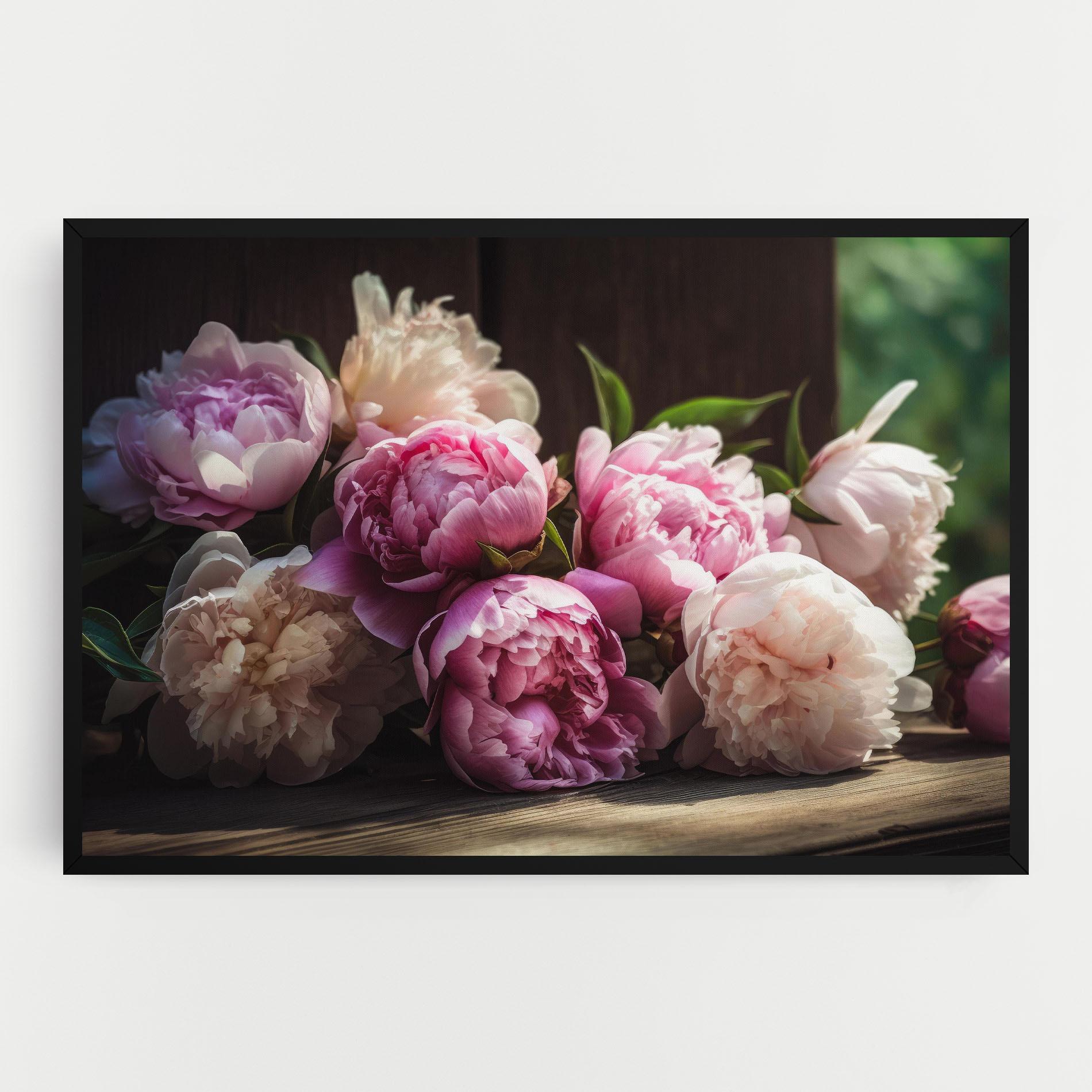 Tablou Canvas Peonies On The Table mockup 0