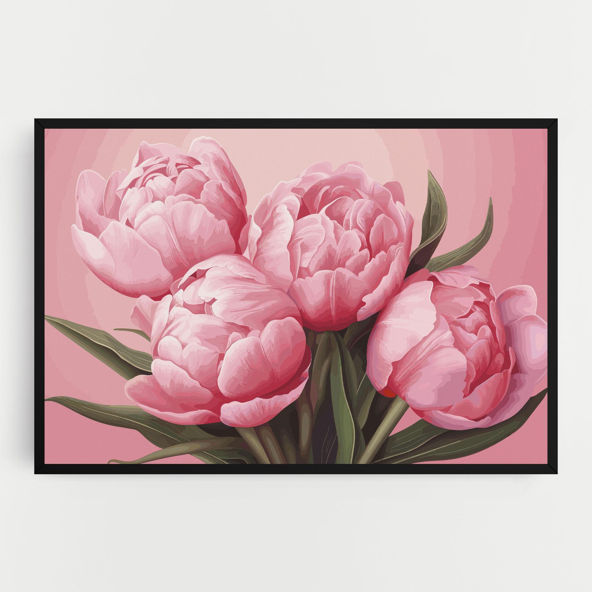 Tablou Canvas Peony On Pink mockup 0