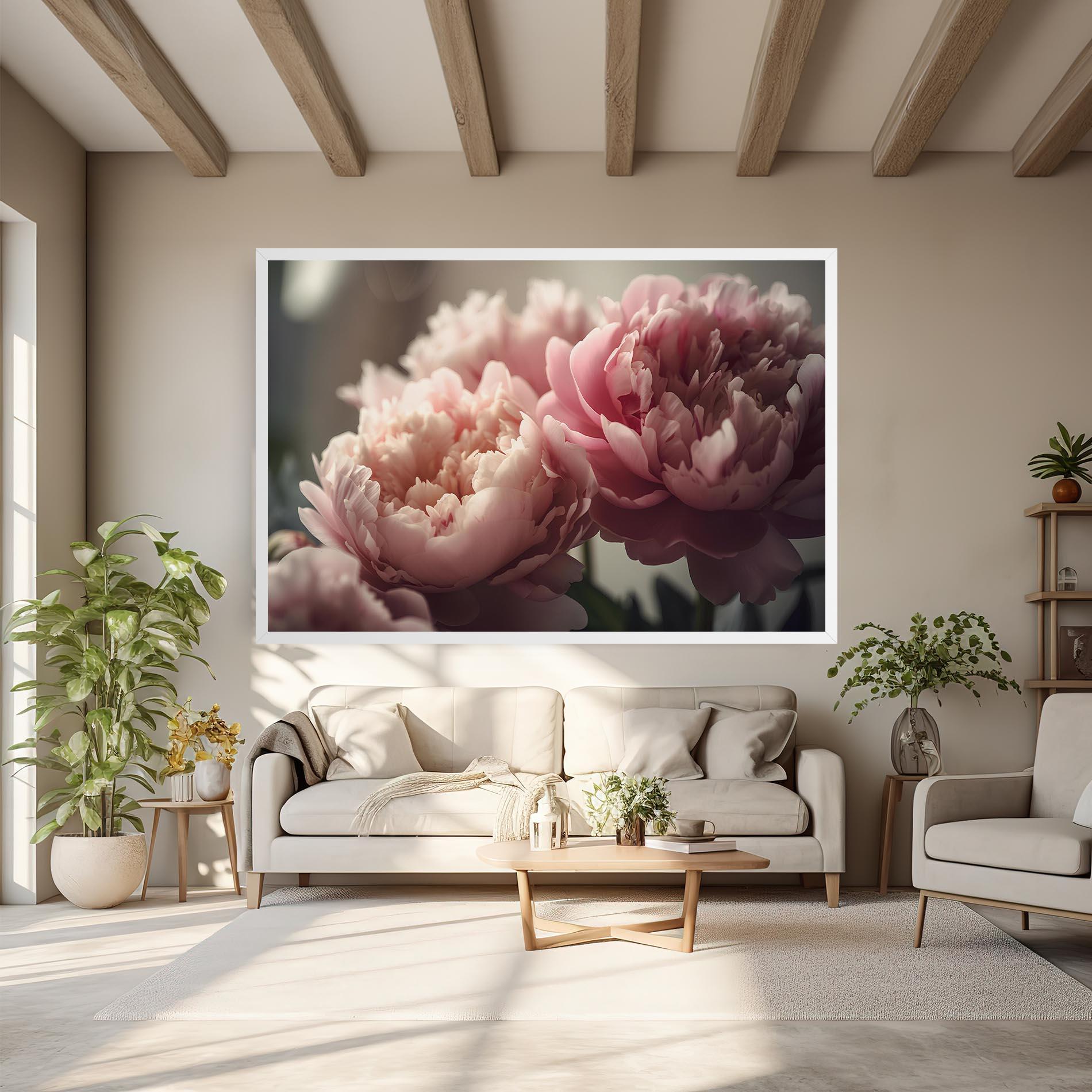 Tablou Canvas Cream Dreamy Peony mockup 6