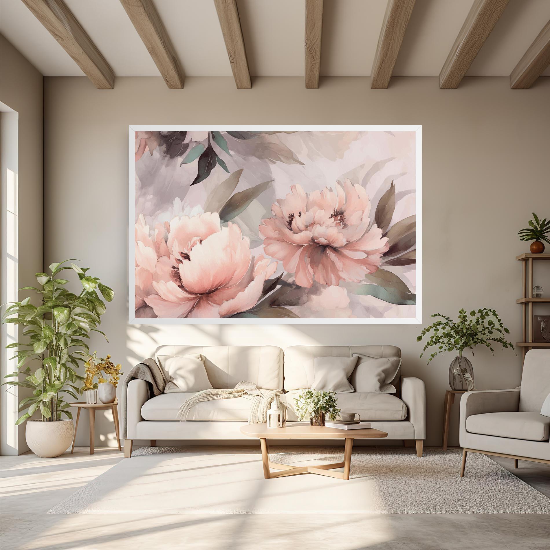 Tablou Canvas Dreamy Peony Art mockup 6