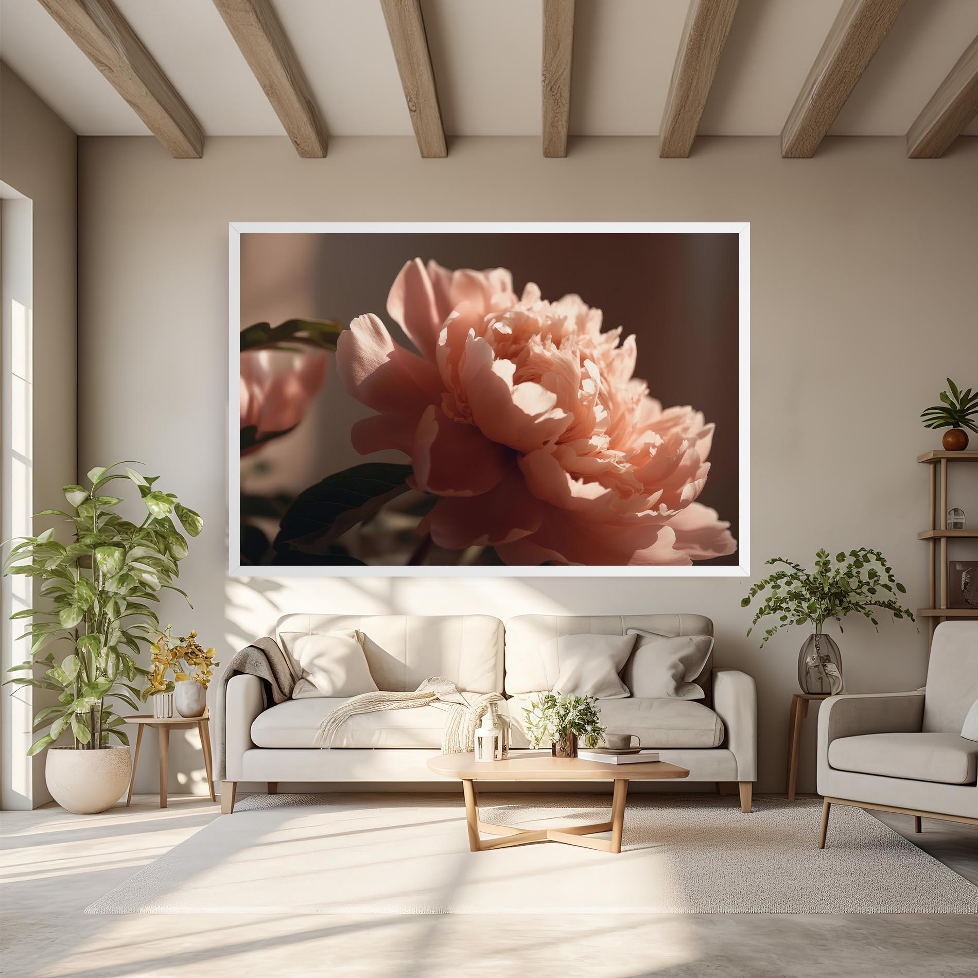Tablou Canvas Light Orange Peony View mockup 6