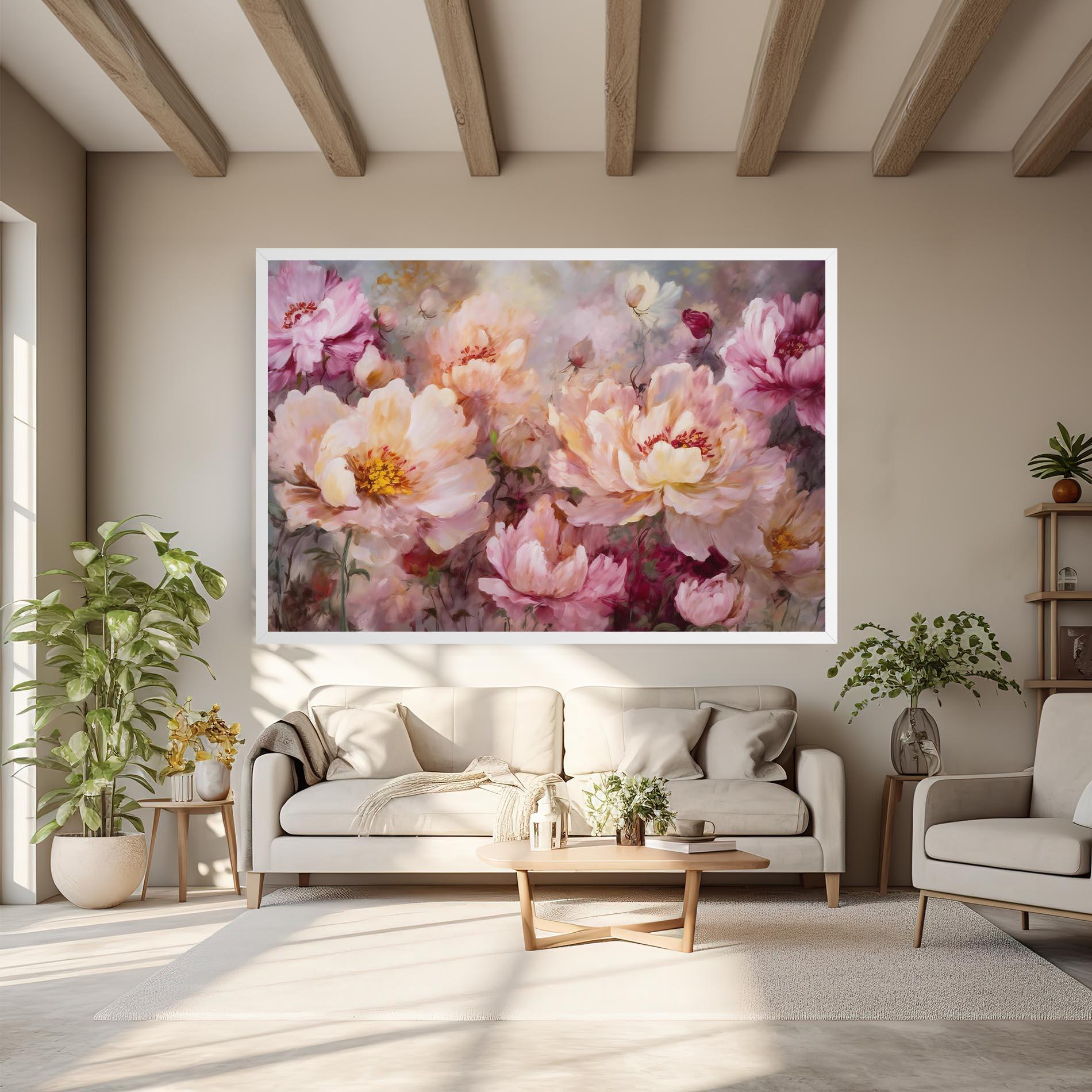 Tablou Canvas Peony Painting Art mockup 6