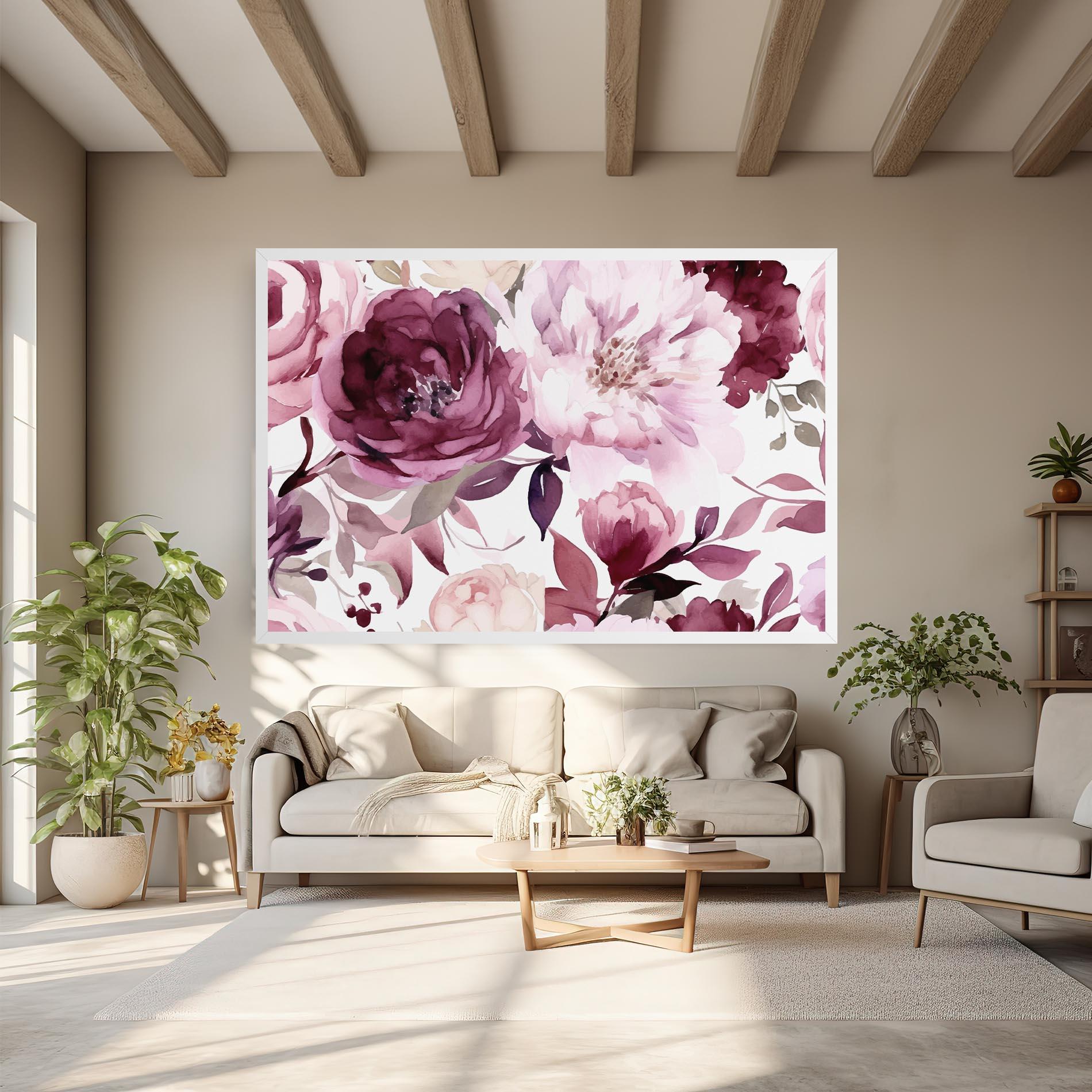 Tablou Canvas Peony Pink Purple mockup 6