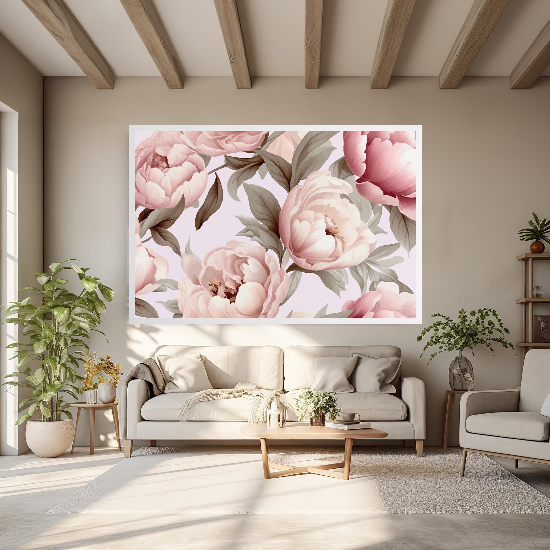 Tablou Canvas Pink Peony Buds mockup 6