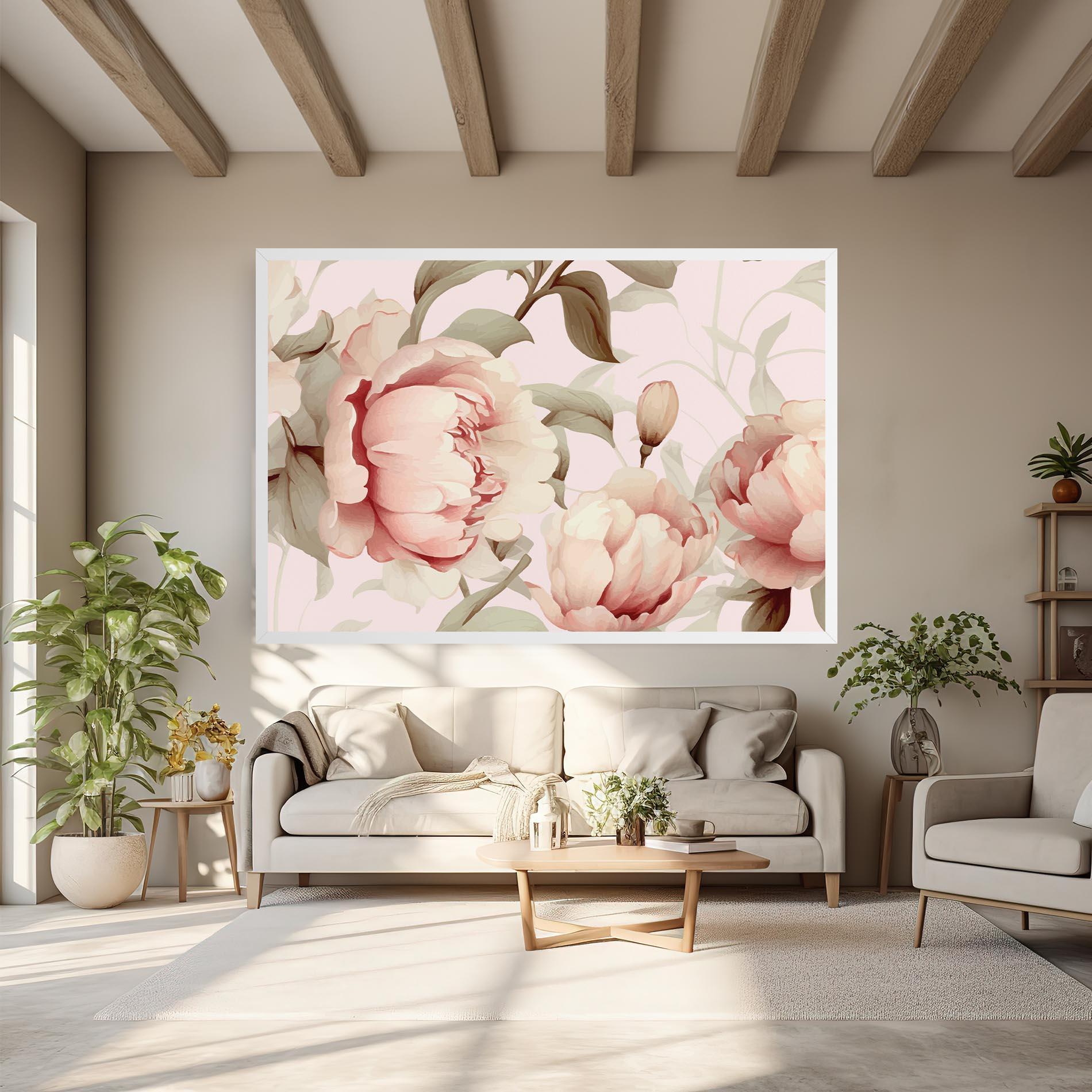 Tablou Canvas Pink Pretty Peony mockup 6