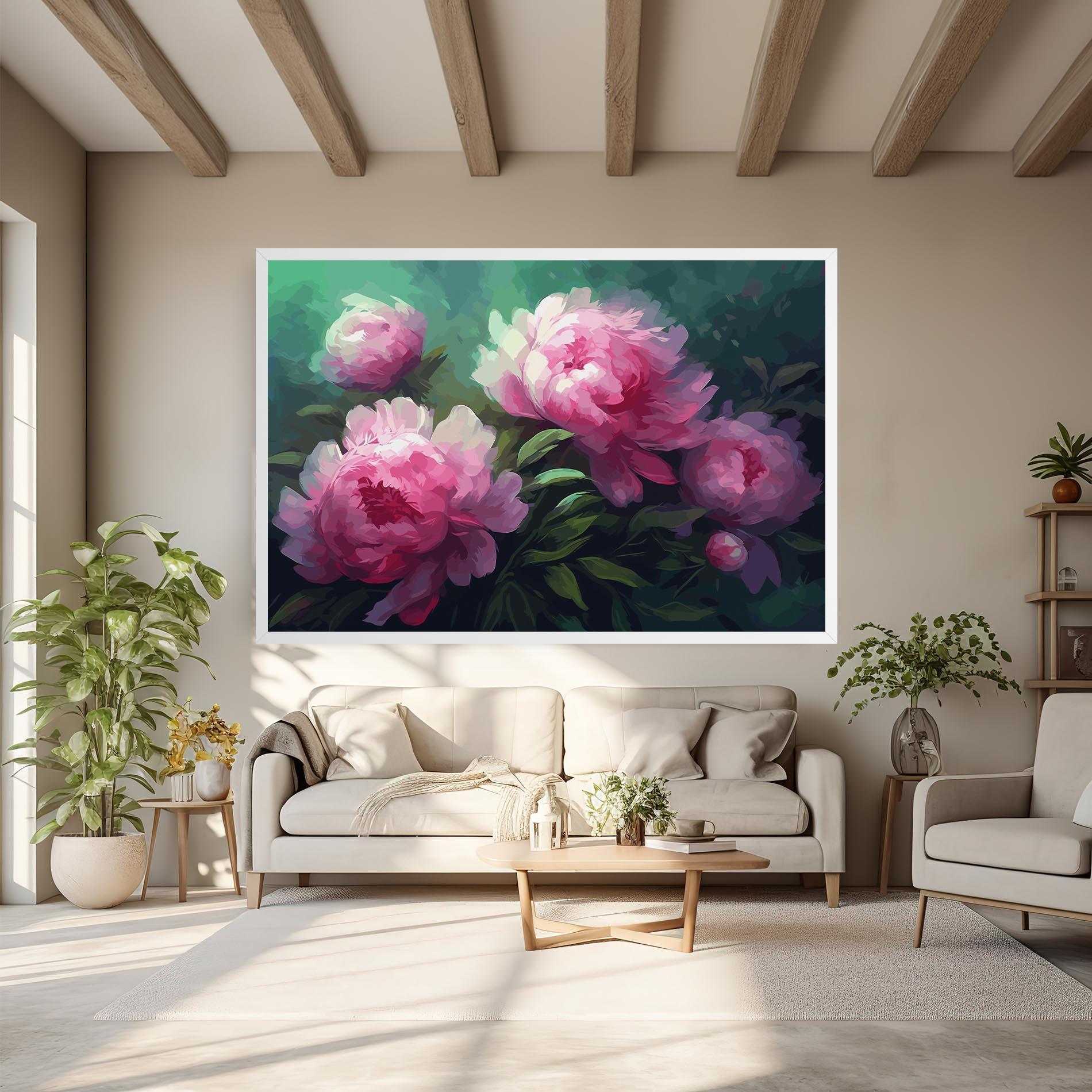 Tablou Canvas Pretty Peony Paint mockup 6