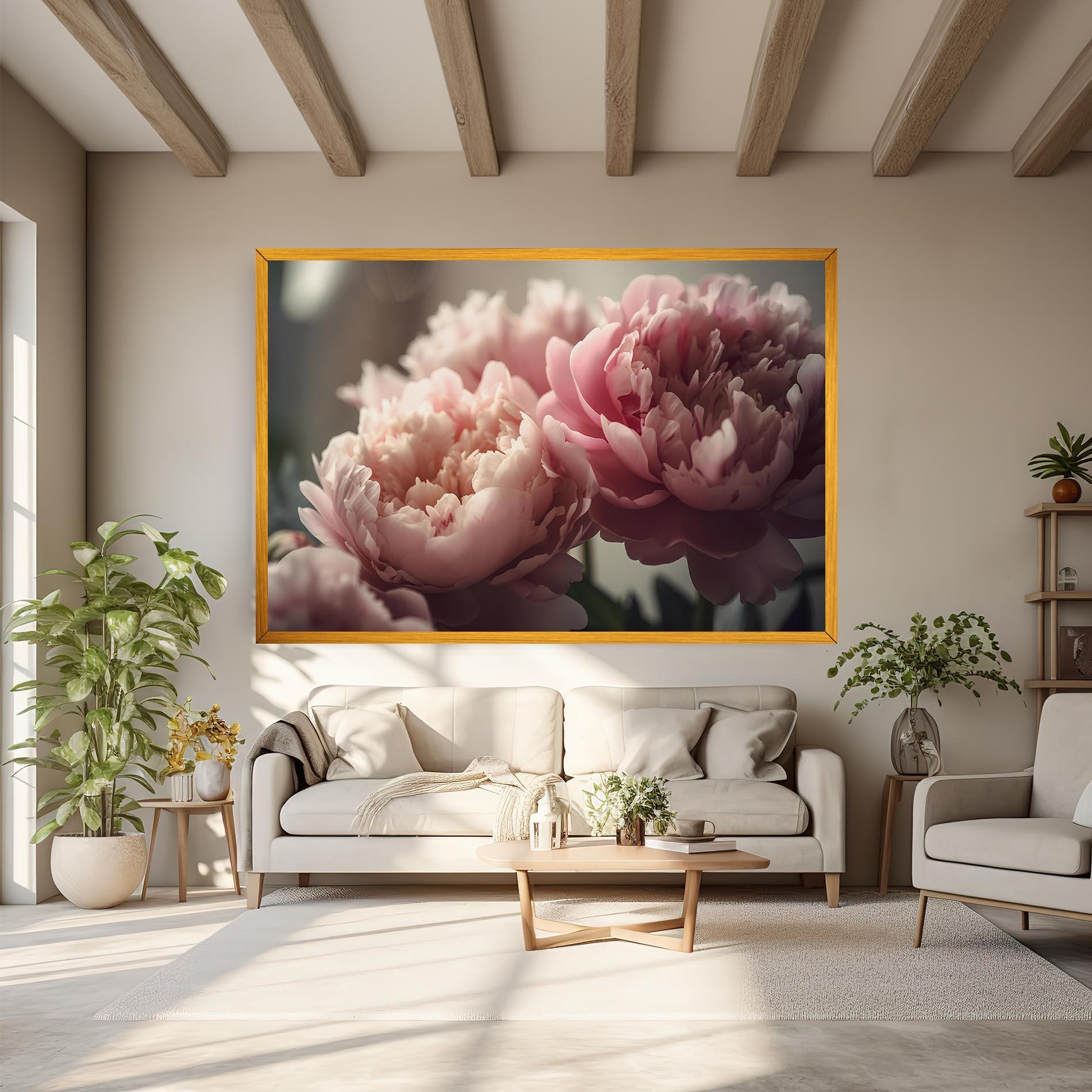 Tablou Canvas Cream Dreamy Peony mockup 6