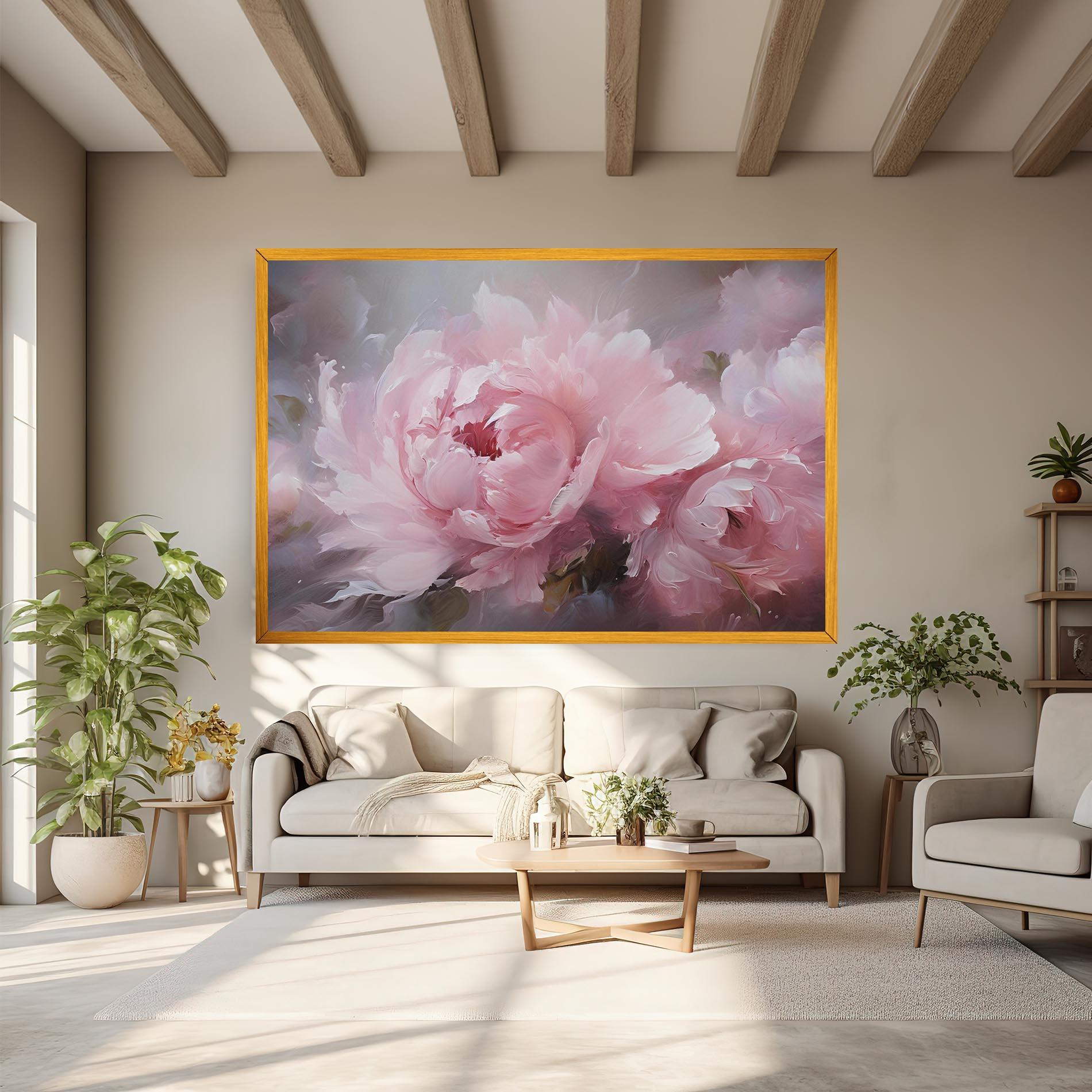 Tablou Canvas Dreamy Painting Peony mockup 6