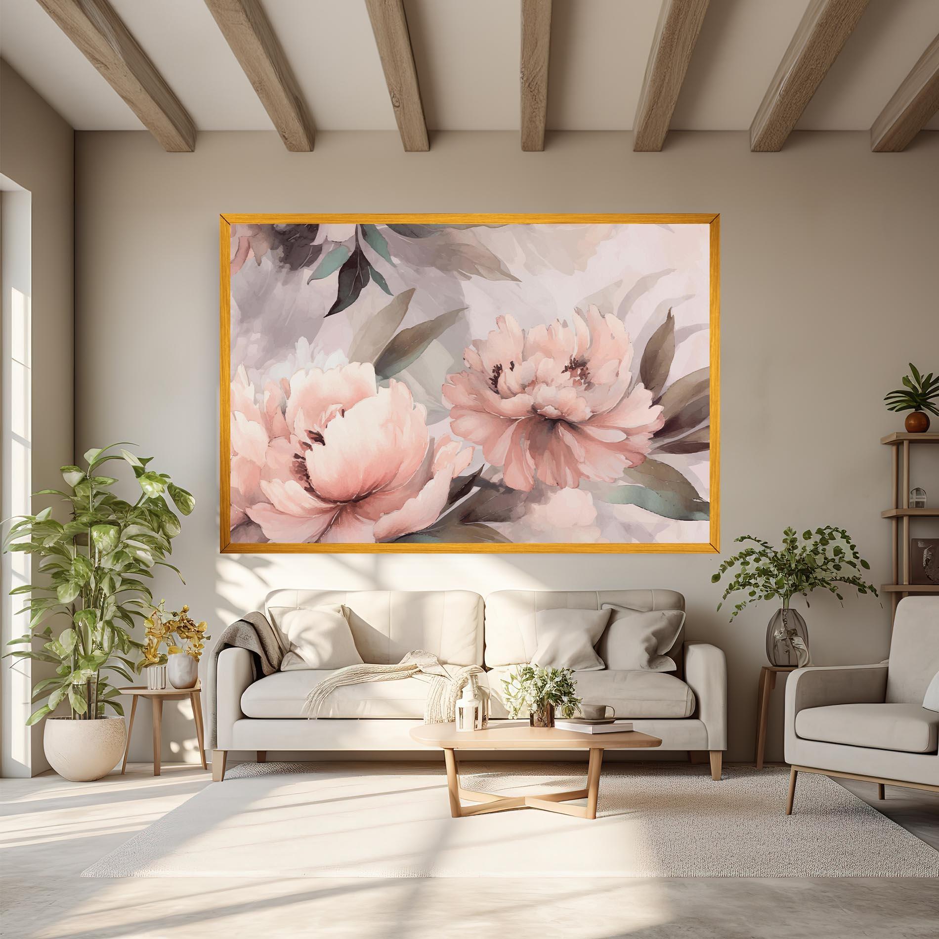 Tablou Canvas Dreamy Peony Art mockup 6
