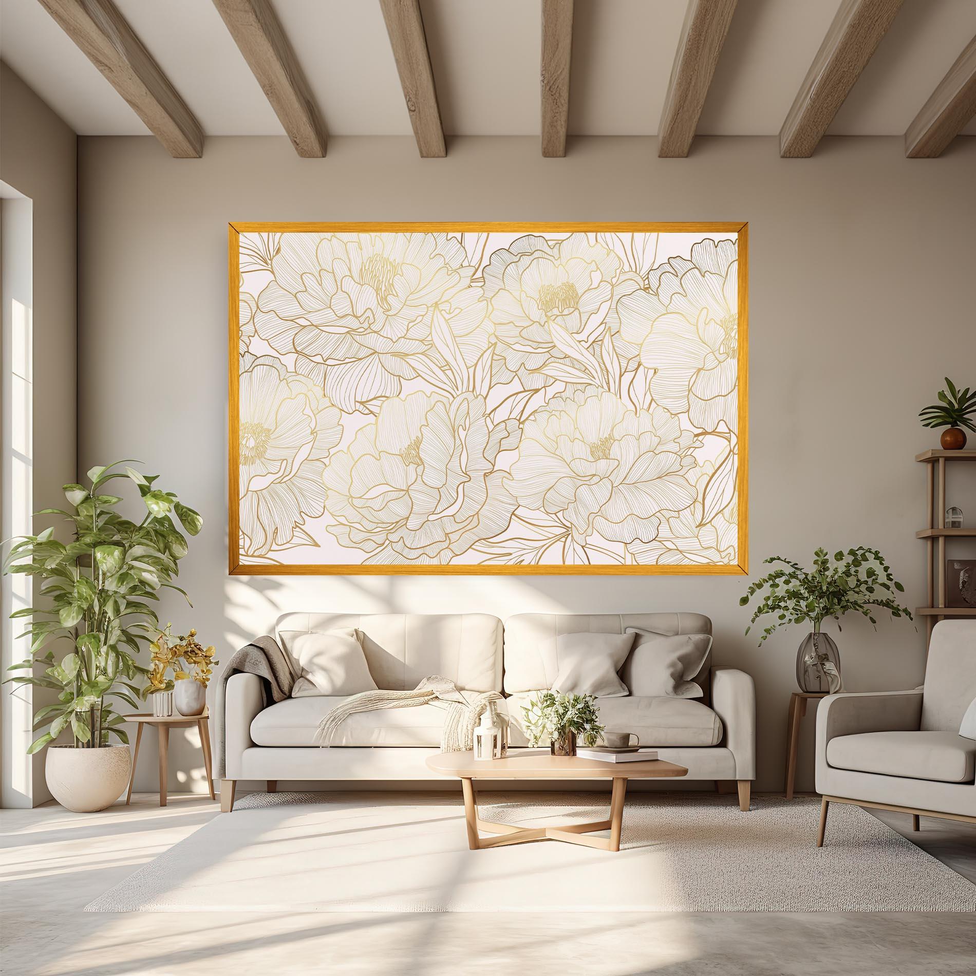 Tablou Canvas Golden Peony mockup 6