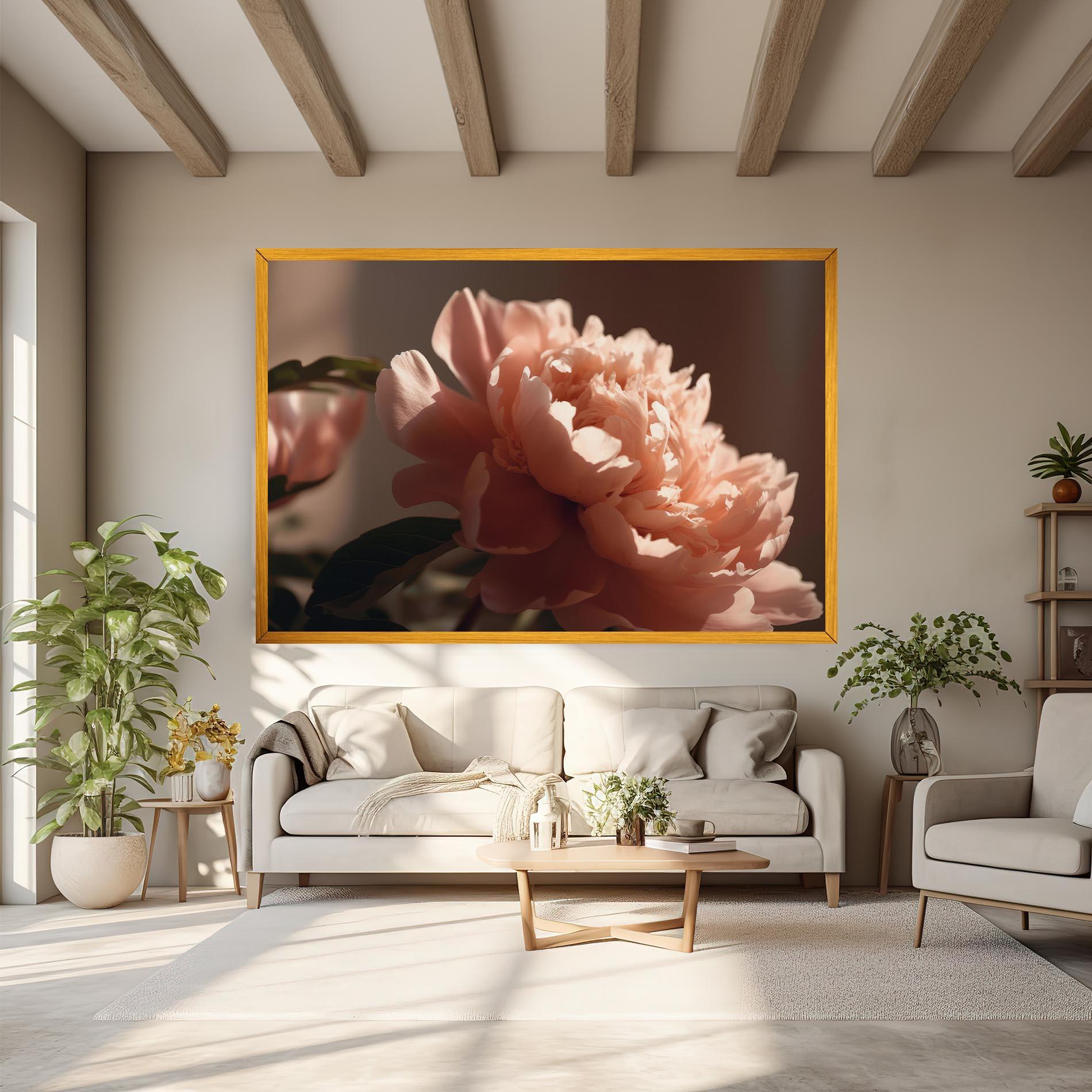 Tablou Canvas Light Orange Peony View mockup 6