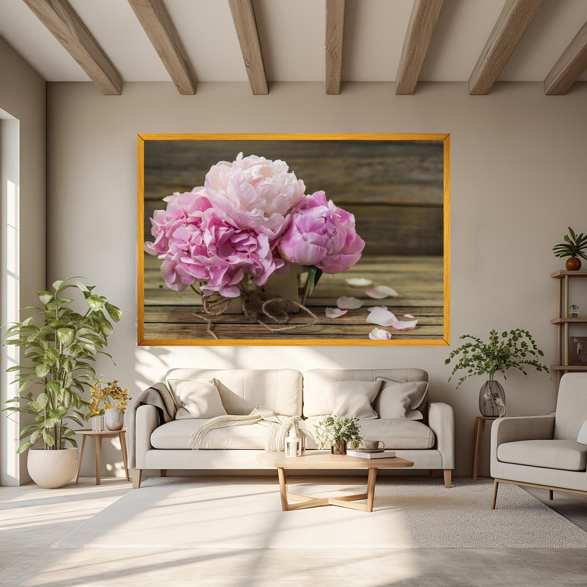 Tablou Canvas Peony On Table mockup 6