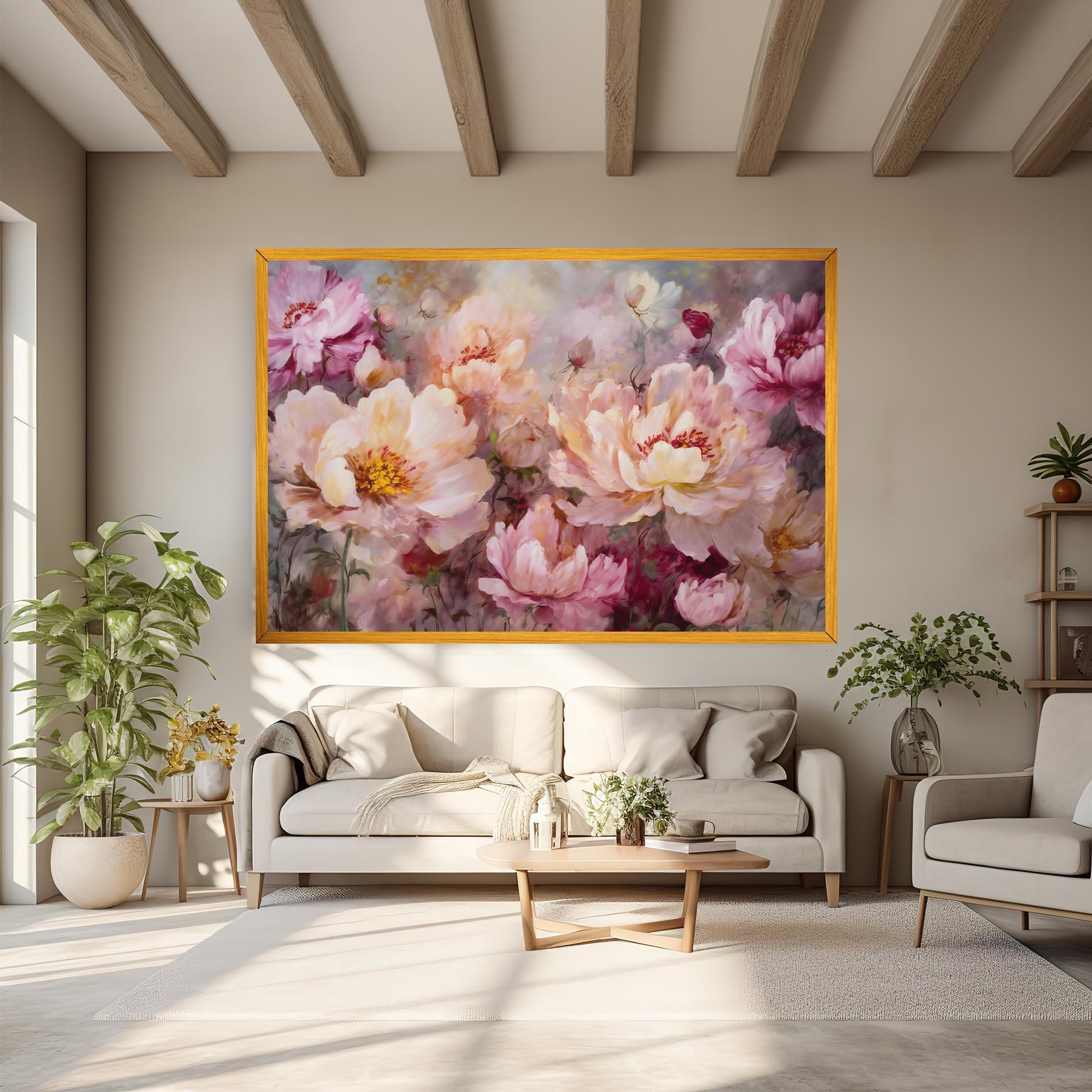 Tablou Canvas Peony Painting Art mockup 6