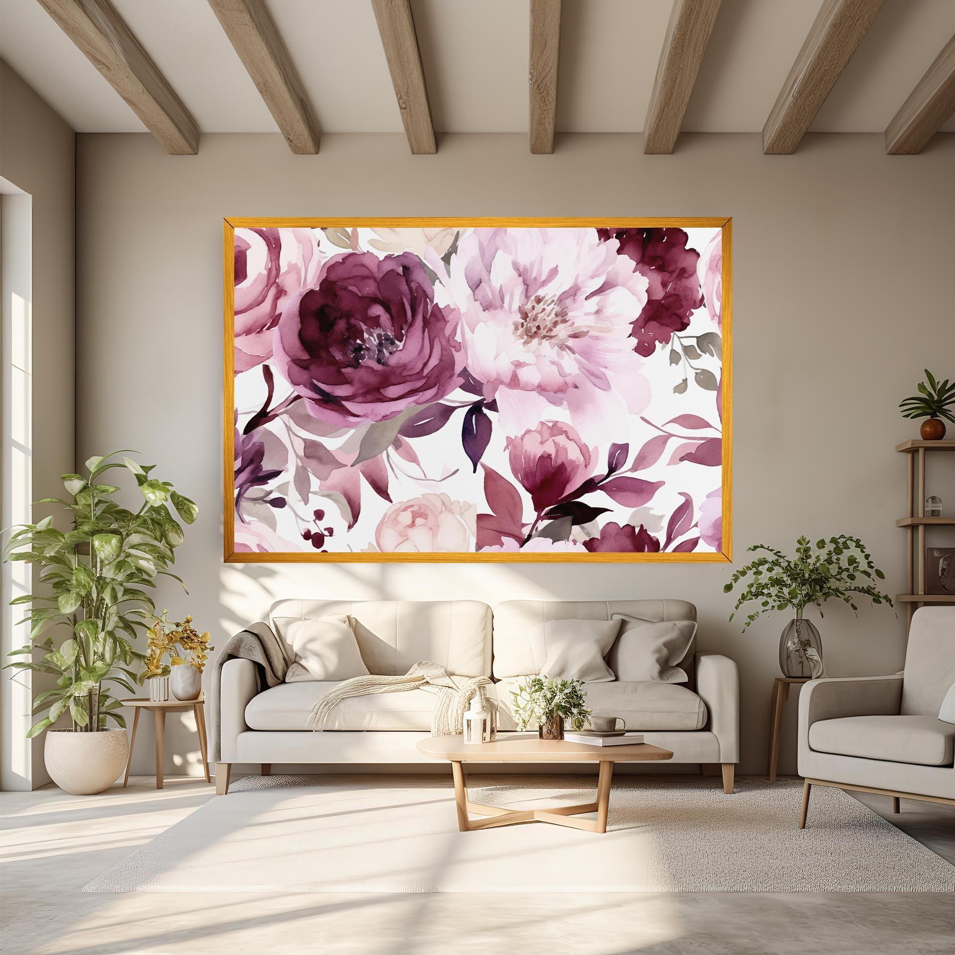 Tablou Canvas Peony Pink Purple mockup 6