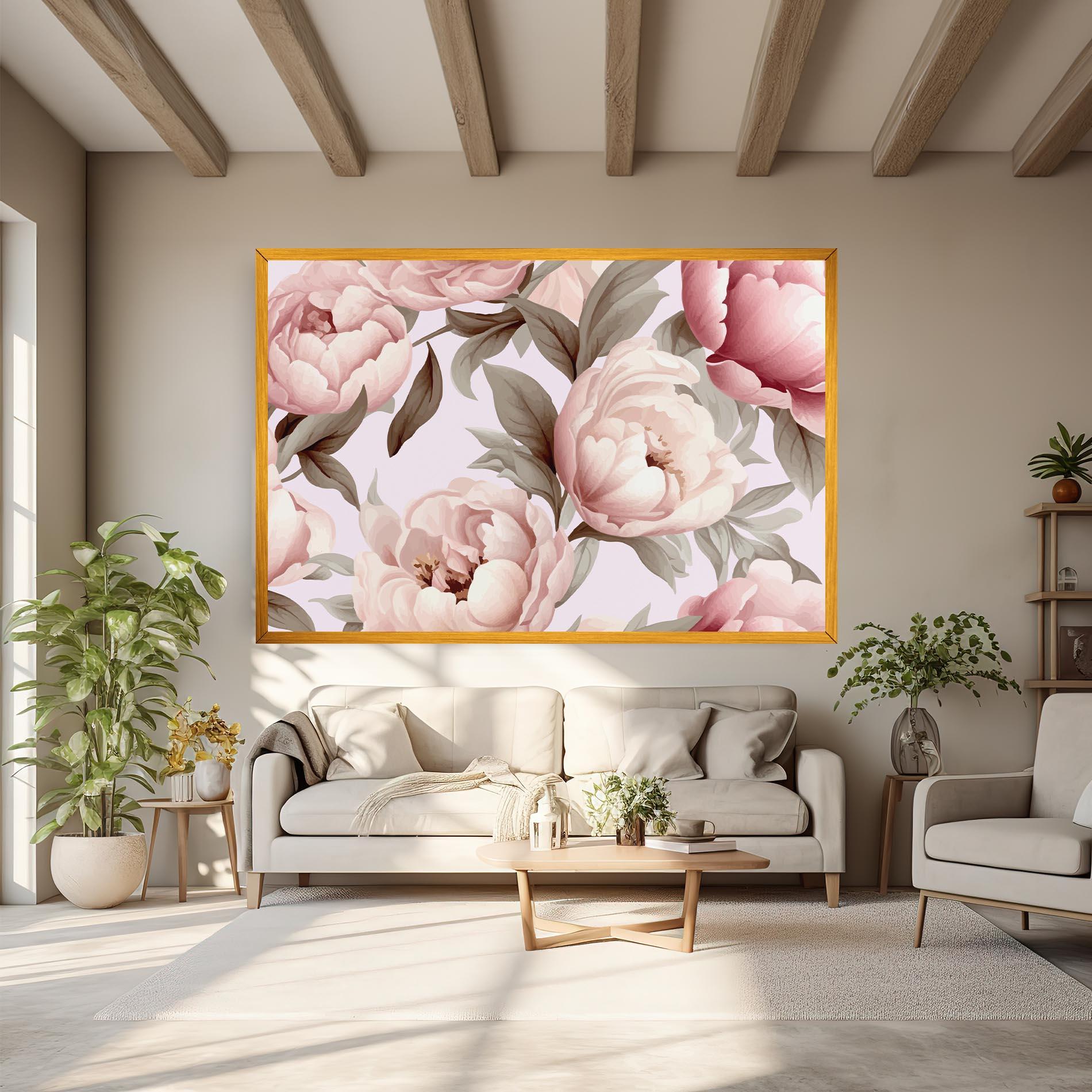 Tablou Canvas Pink Peony Buds mockup 6