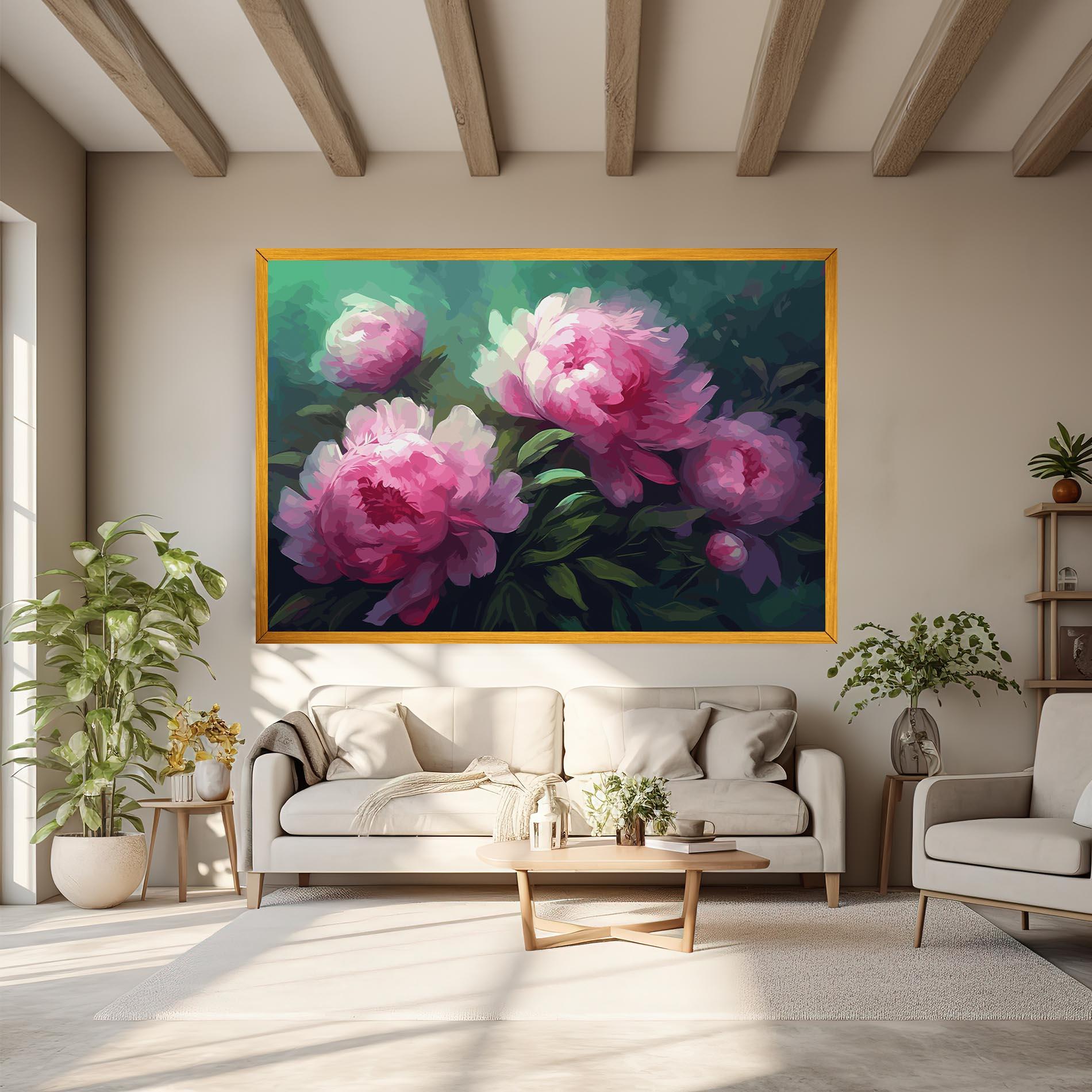 Tablou Canvas Pretty Peony Paint mockup 6