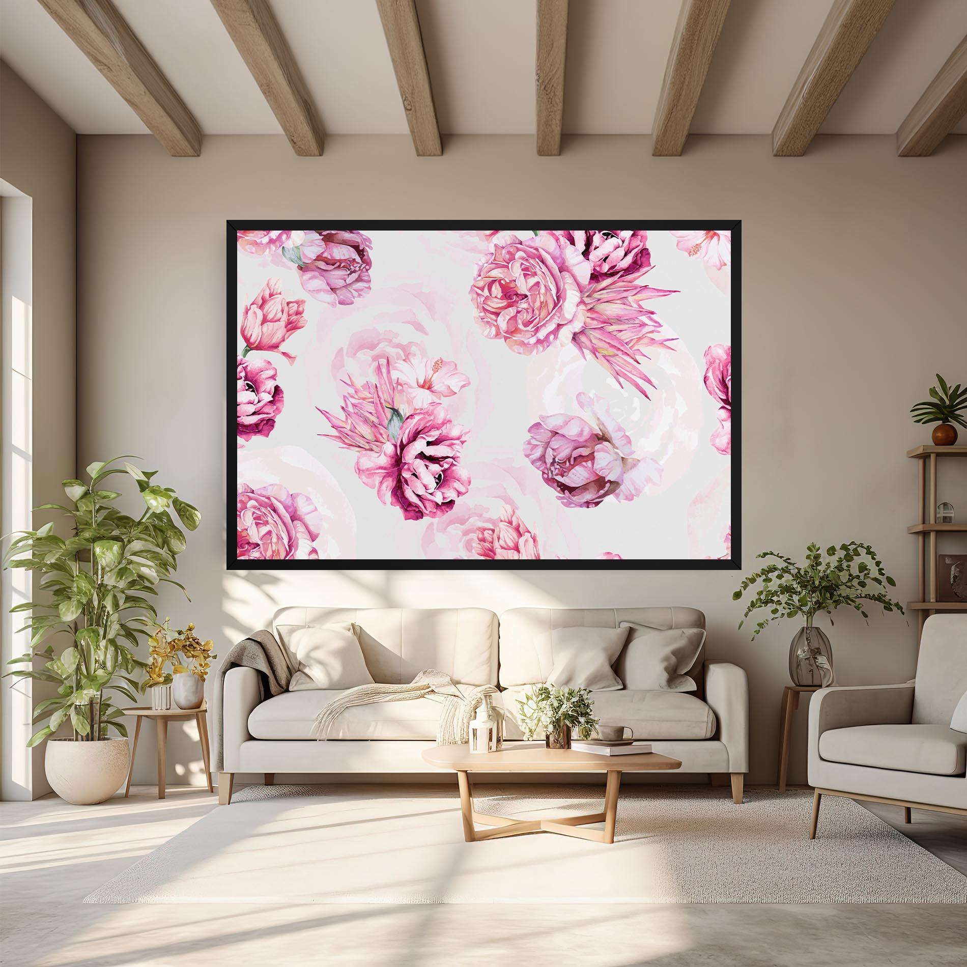 Tablou Canvas Blooming Peony mockup 6