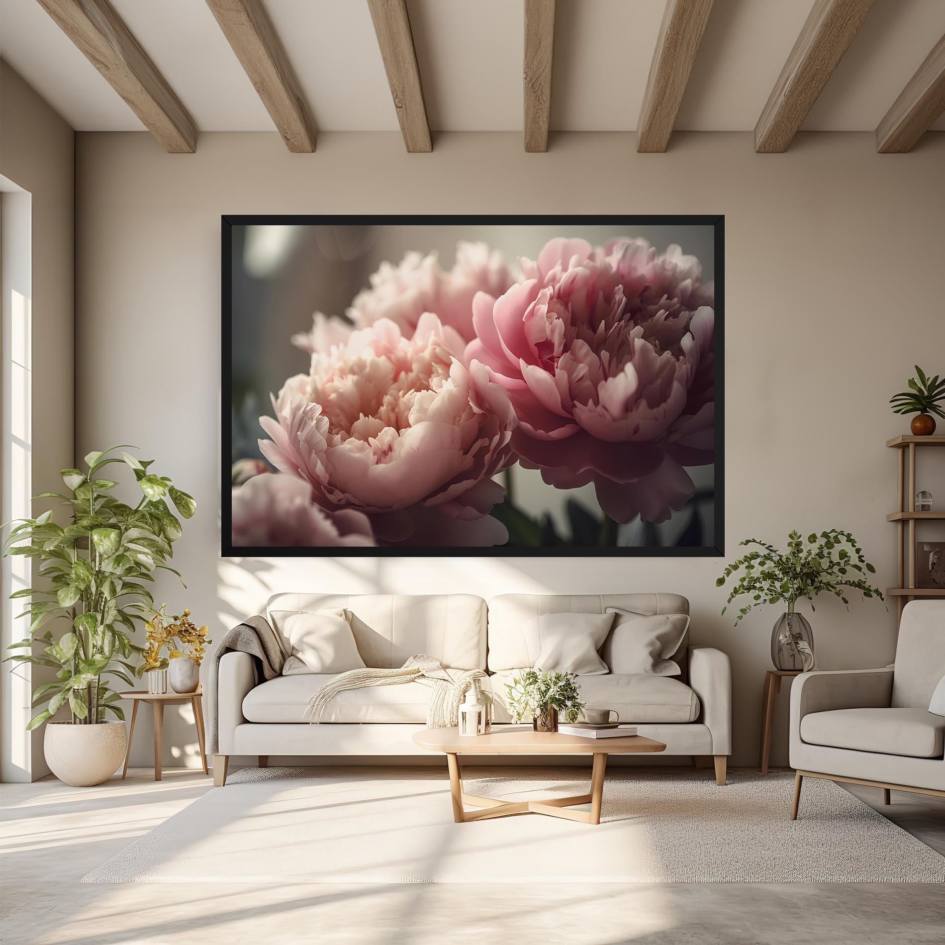 Tablou Canvas Cream Dreamy Peony mockup 6