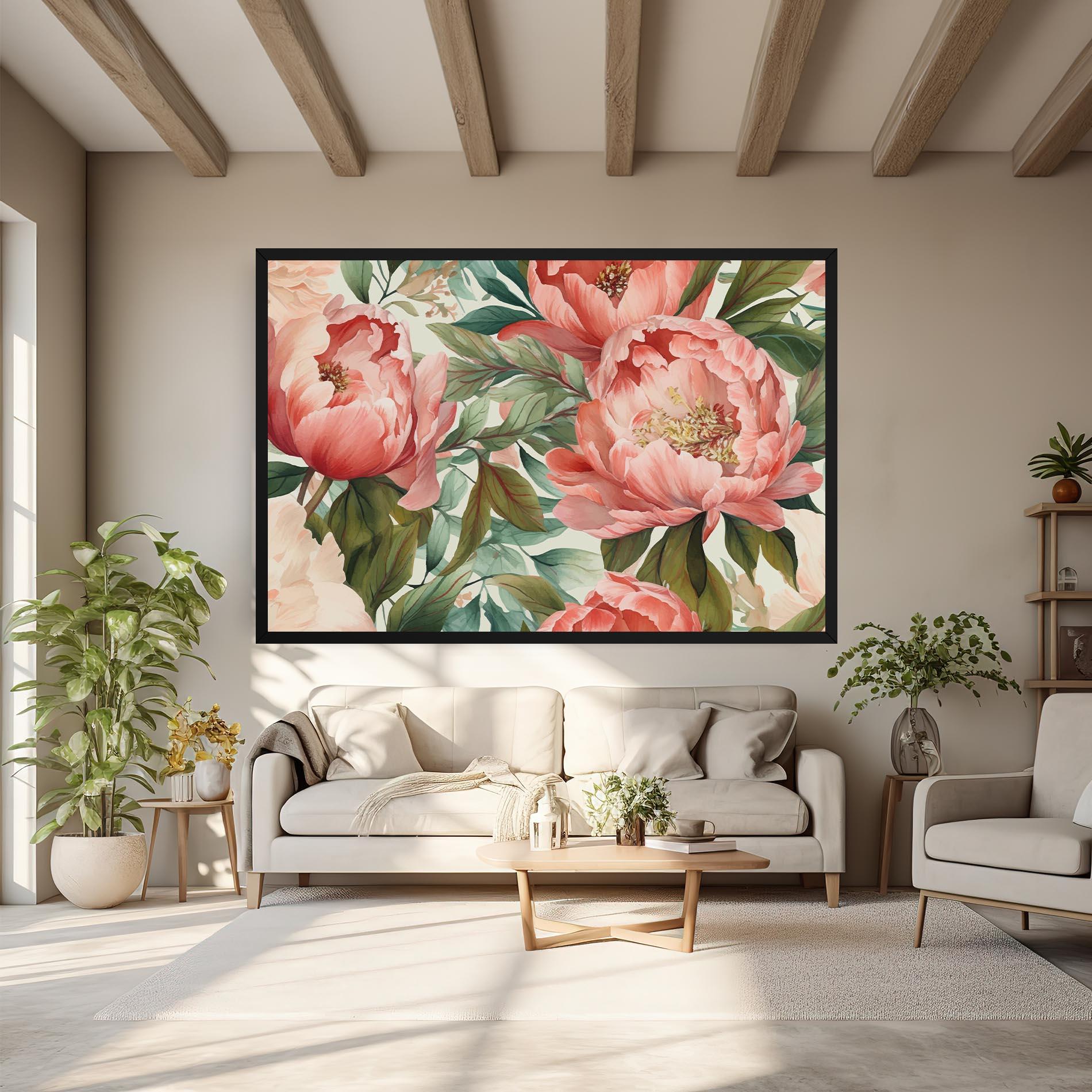Tablou Canvas Light Red Peony mockup 6