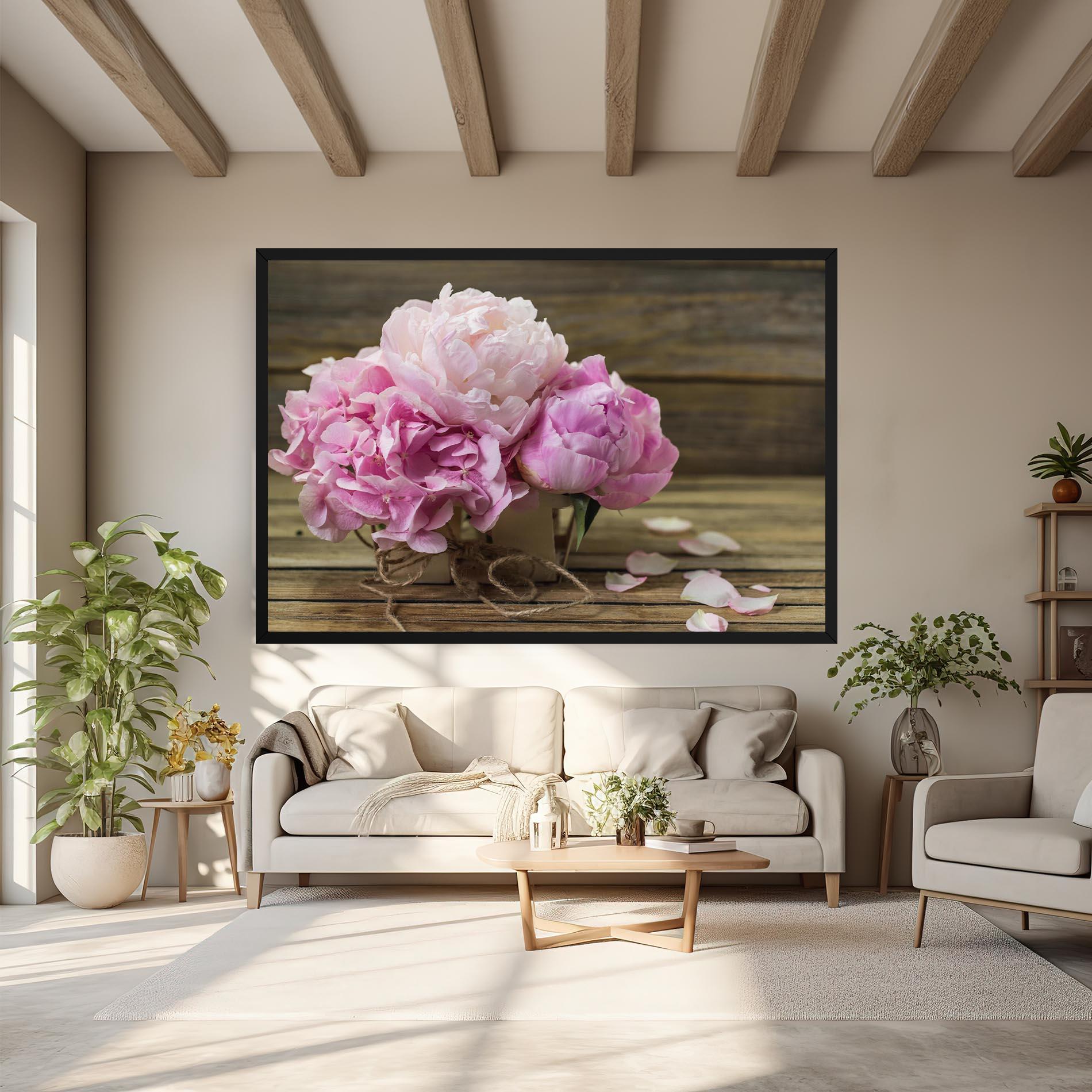 Tablou Canvas Peony On Table mockup 6