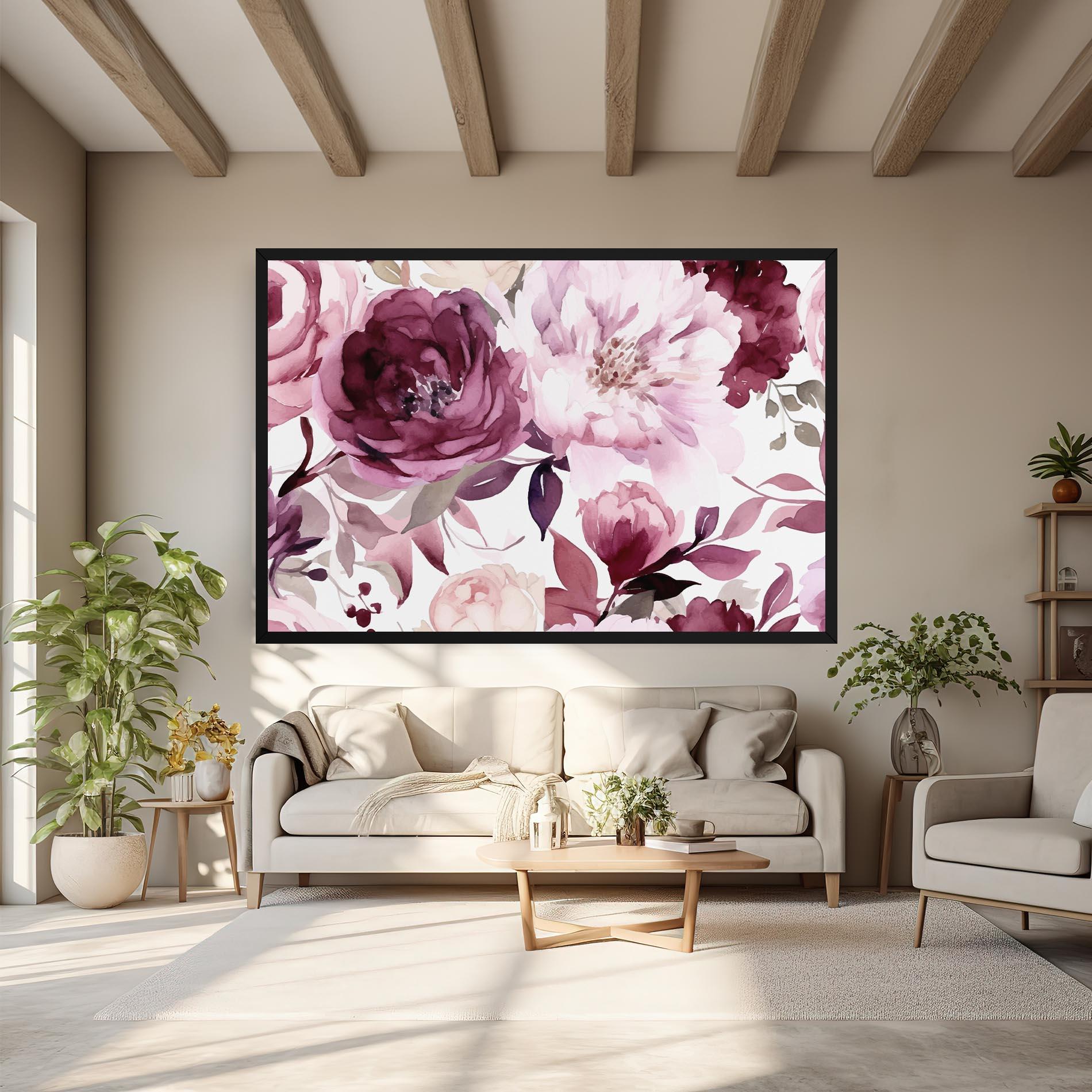 Tablou Canvas Peony Pink Purple mockup 6