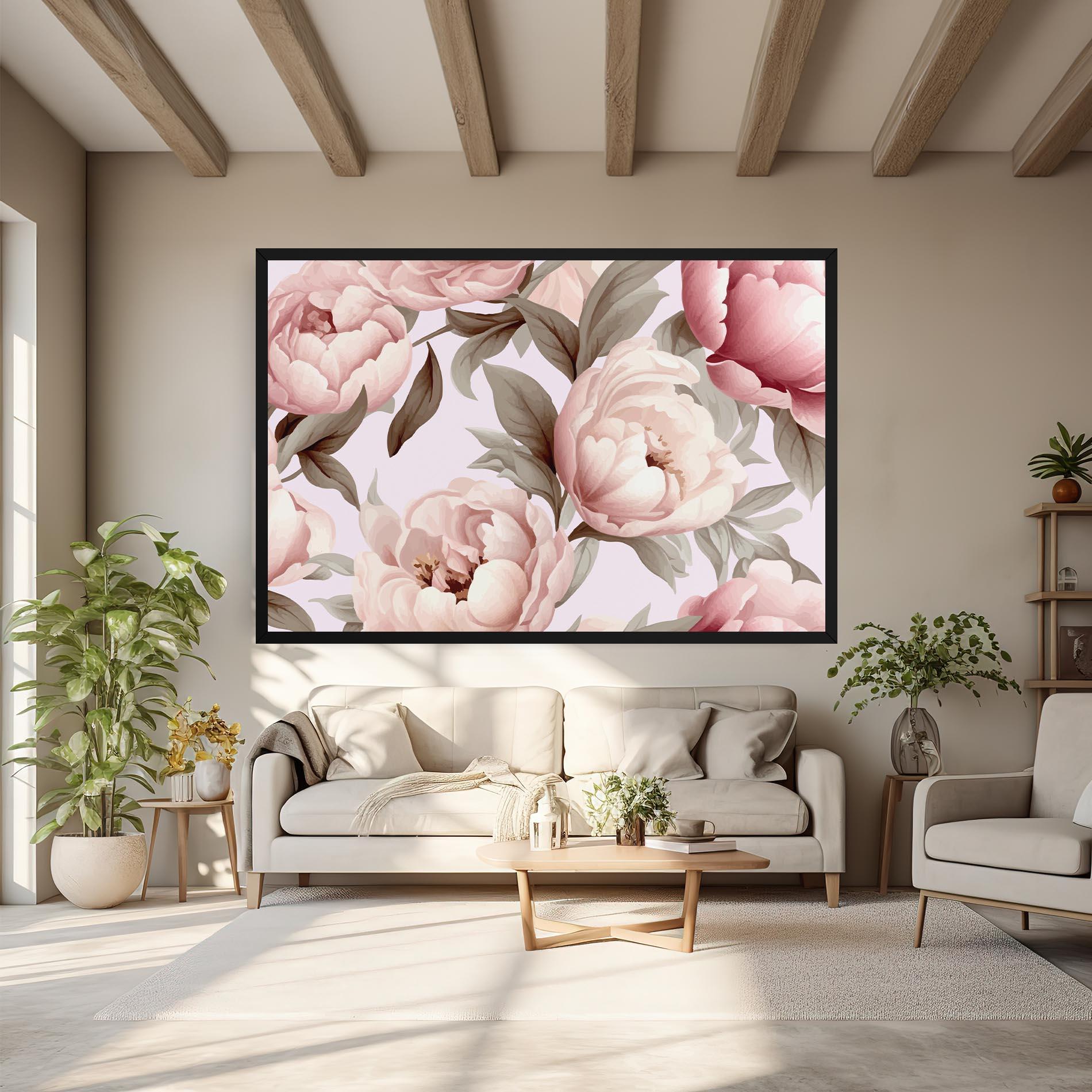 Tablou Canvas Pink Peony Buds mockup 6