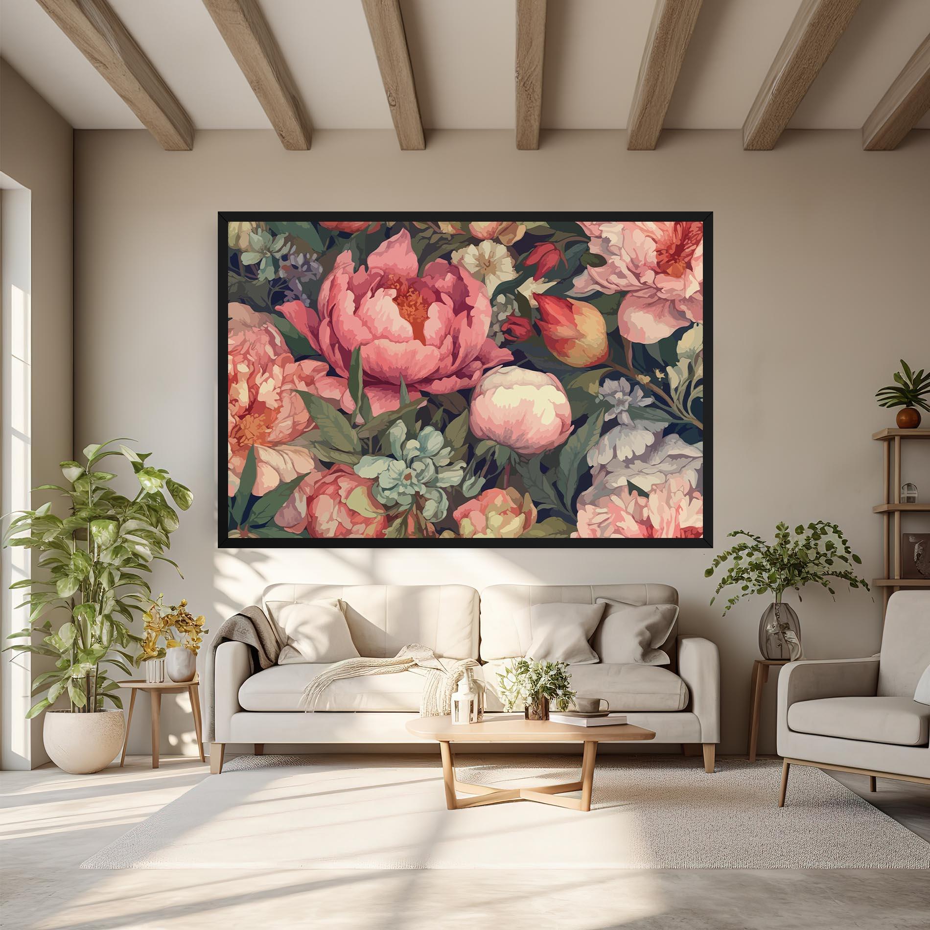 Tablou Canvas Pretty Artistic Peony mockup 6