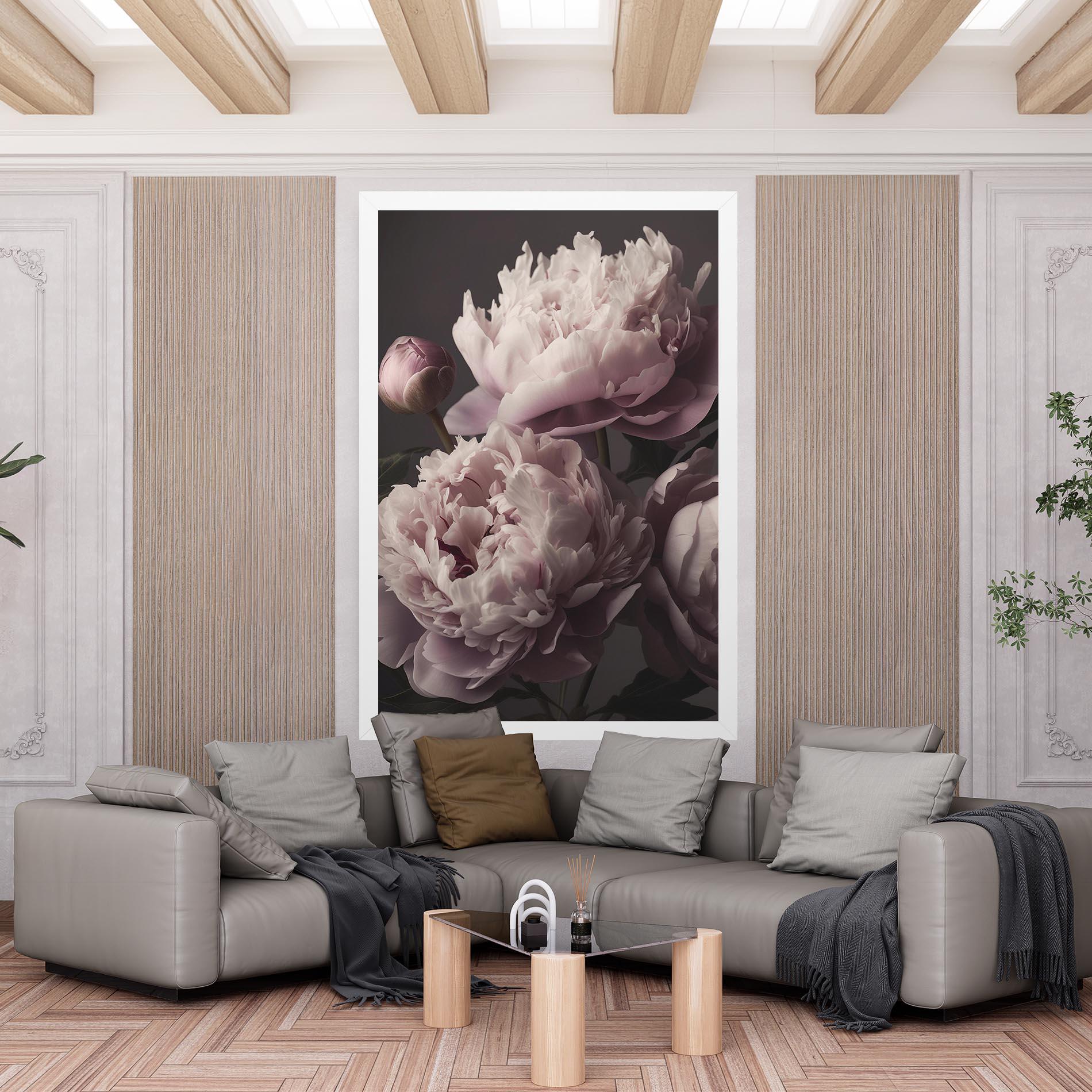 Tablou Canvas Grey Pastel Pink Peony mockup 6