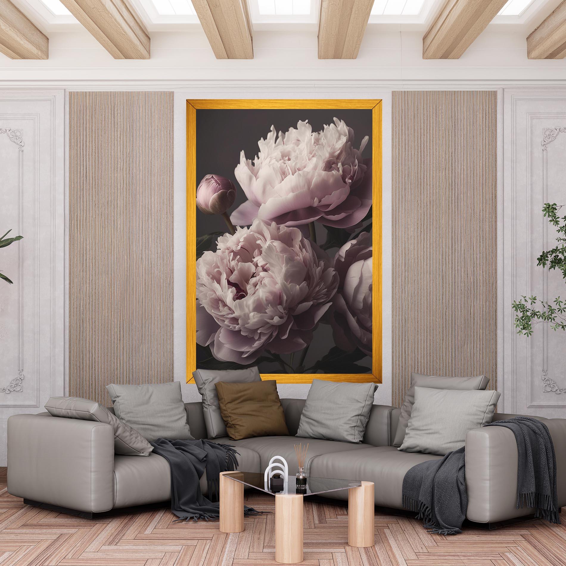 Tablou Canvas Grey Pastel Pink Peony mockup 6