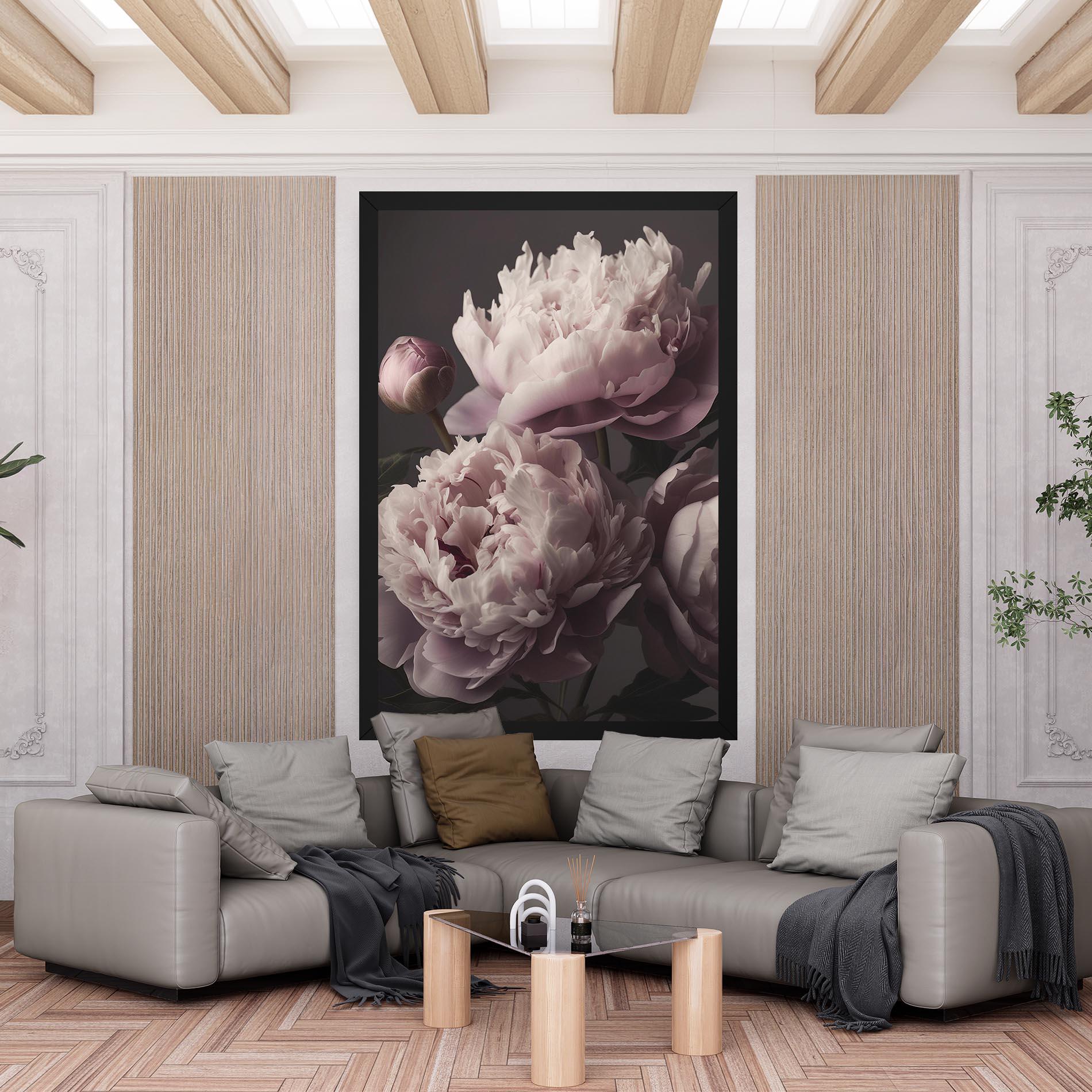 Tablou Canvas Grey Pastel Pink Peony mockup 6