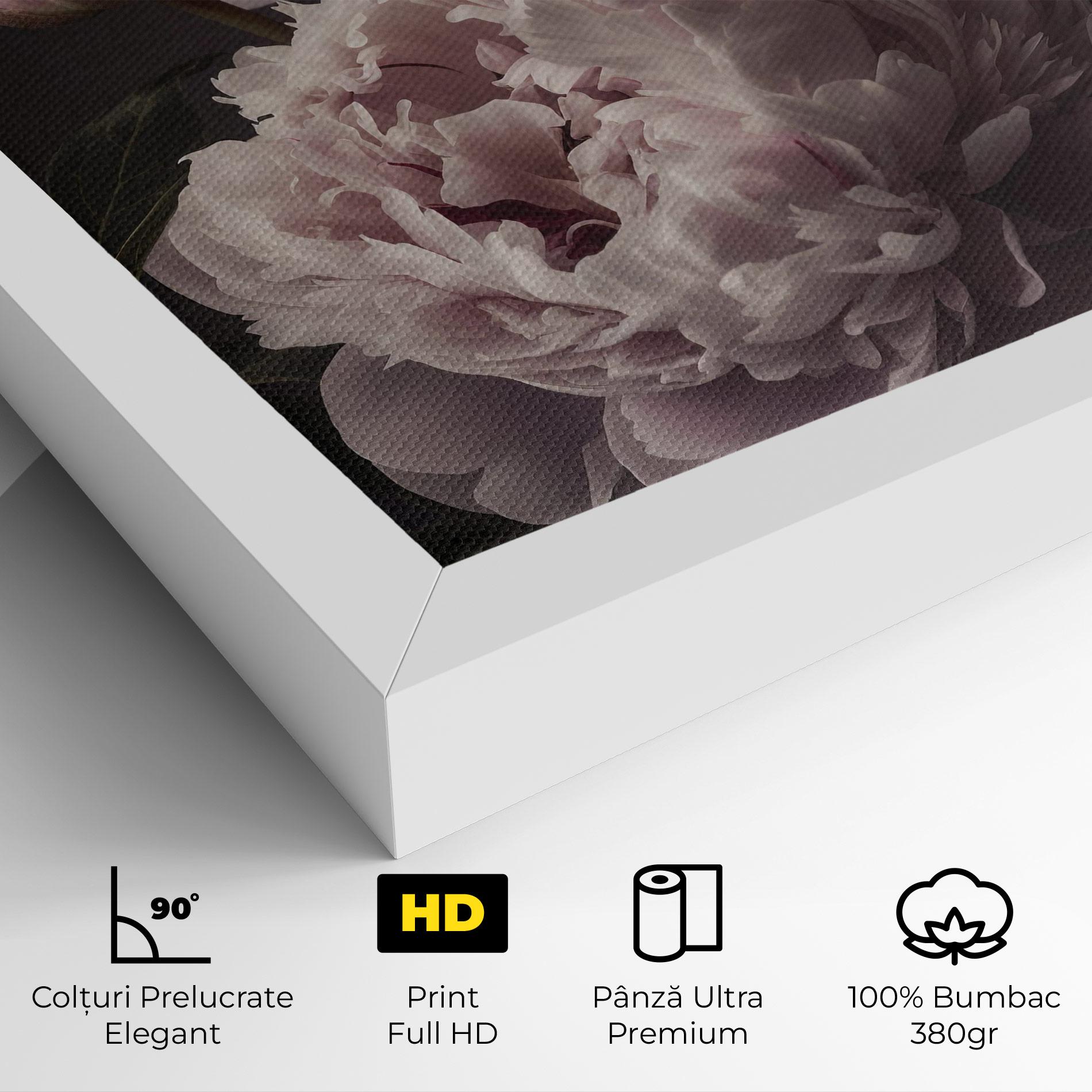Tablou Canvas Grey Pastel Pink Peony mockup 4