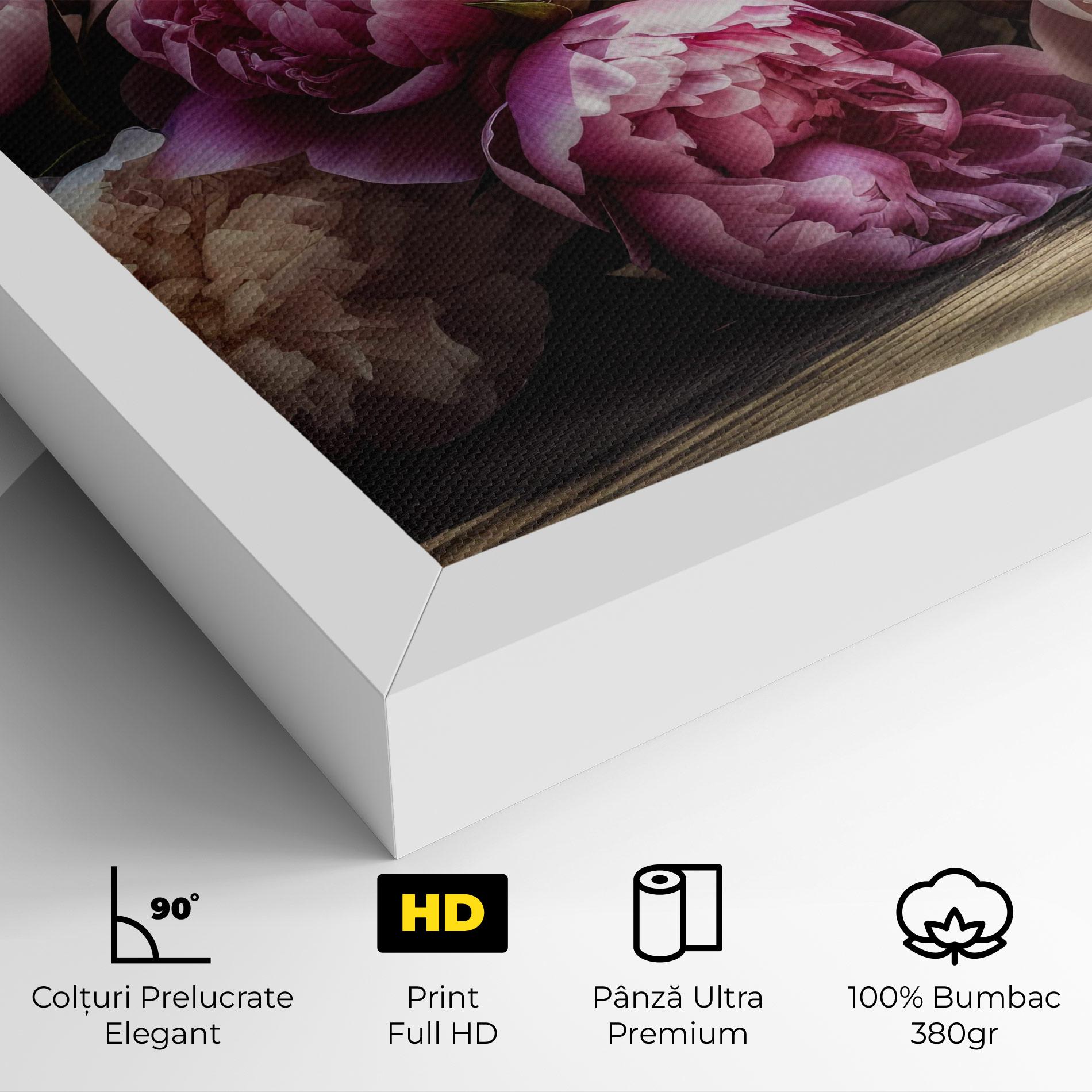 Tablou Canvas Peonies On The Table mockup 4