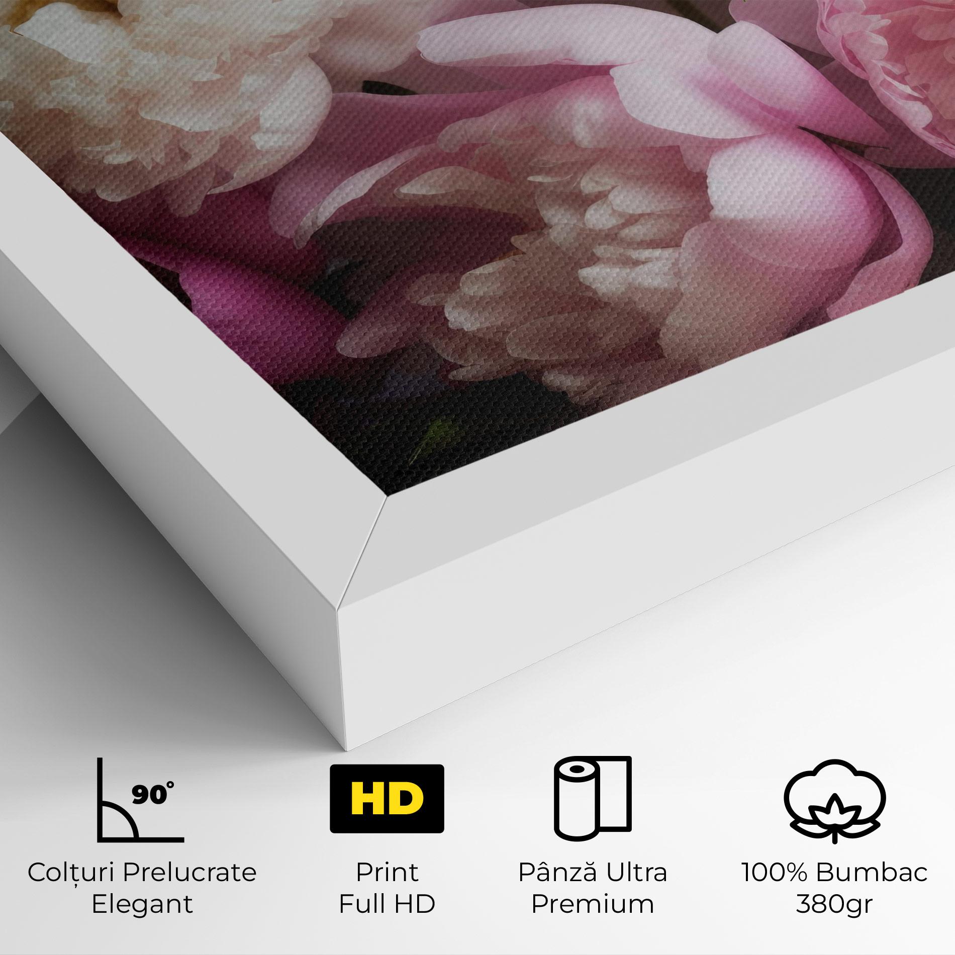Tablou Canvas Peonies With Grey mockup 4