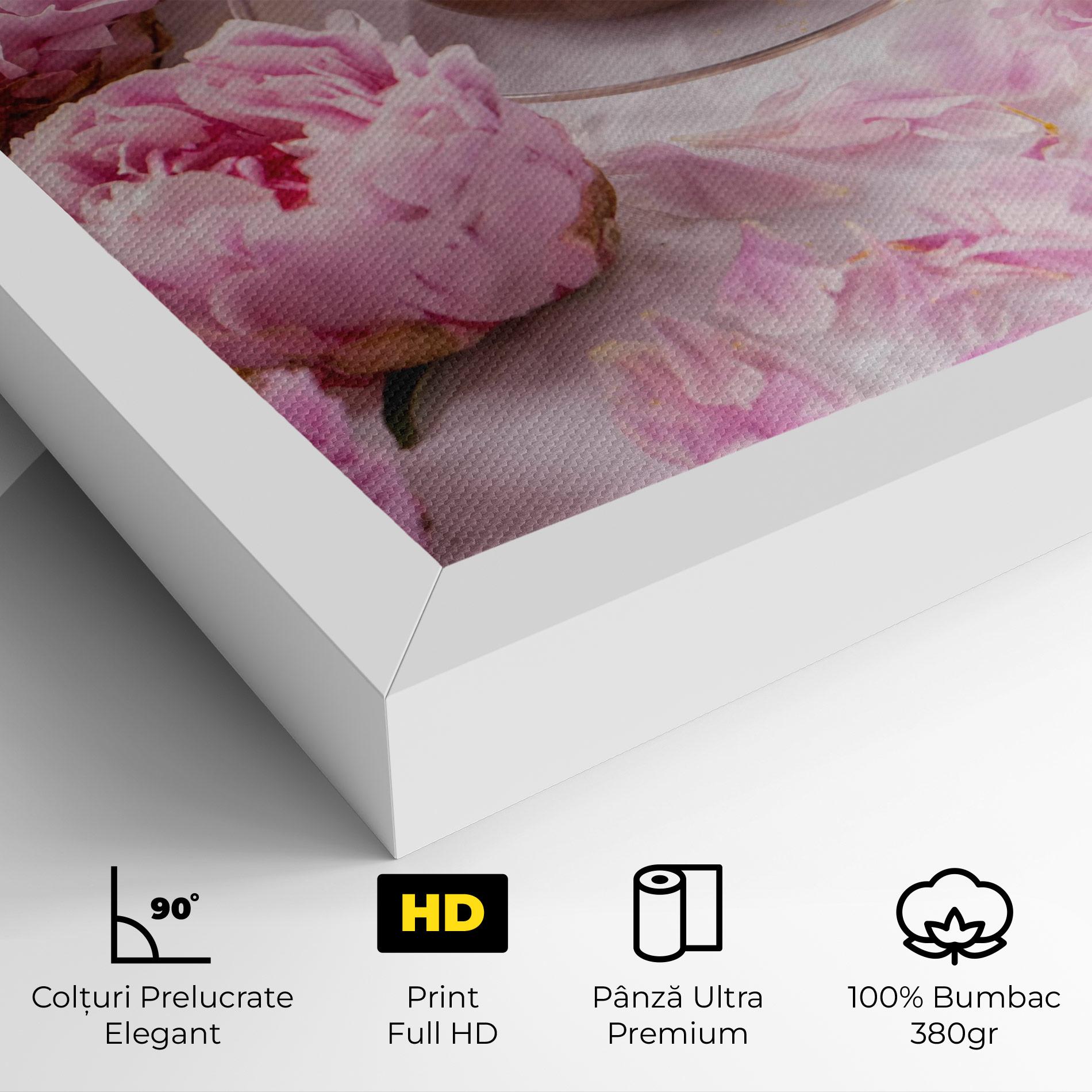 Tablou Canvas Peony And Coffee mockup 4