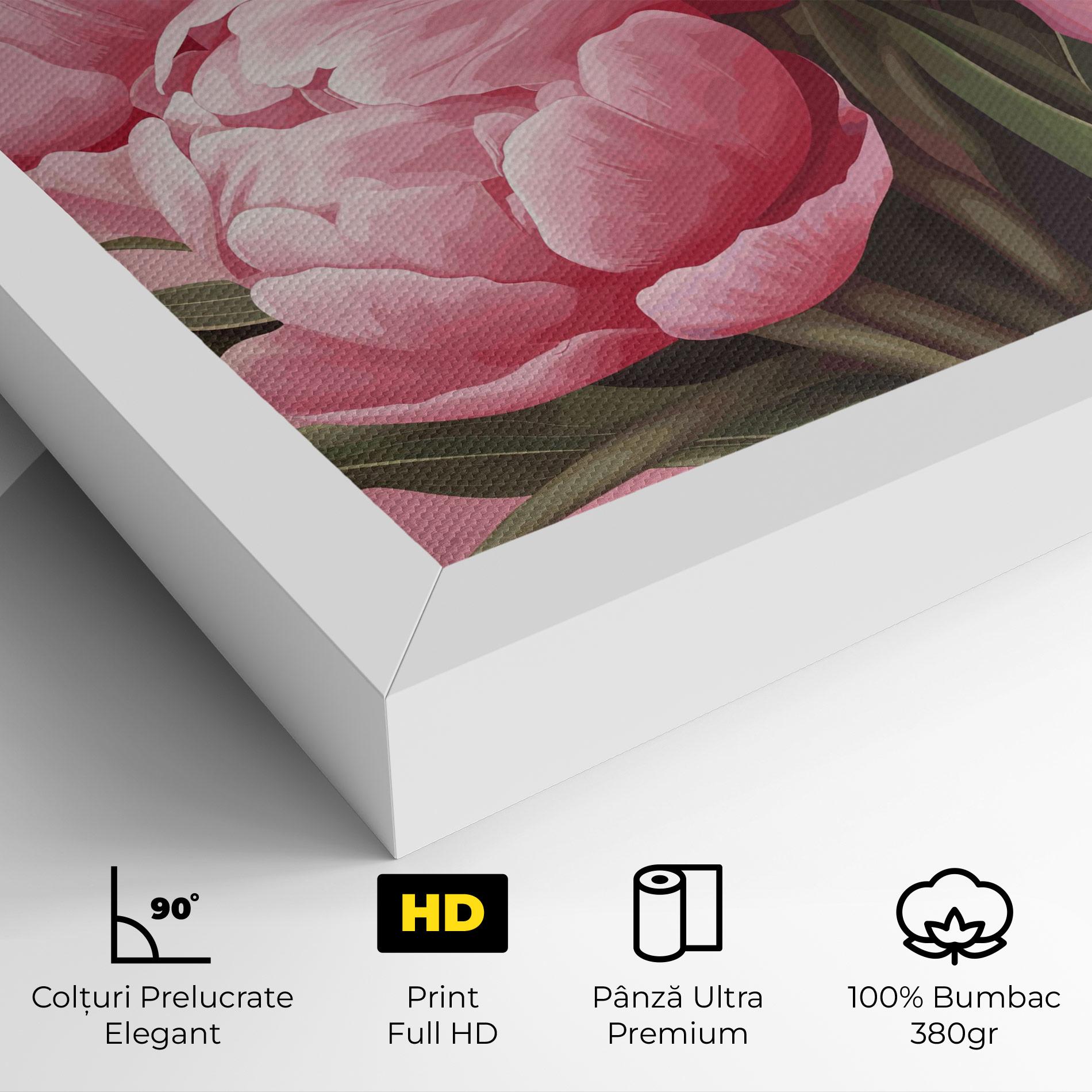Tablou Canvas Peony On Pink mockup 4