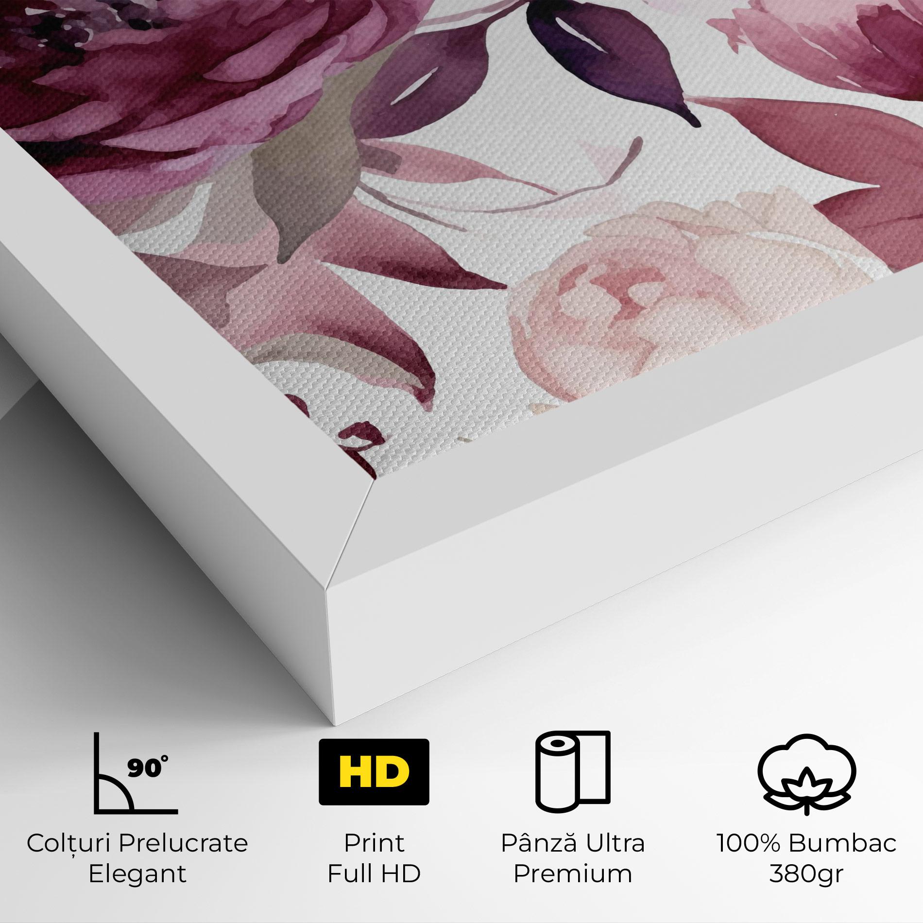 Tablou Canvas Peony Pink Purple mockup 4