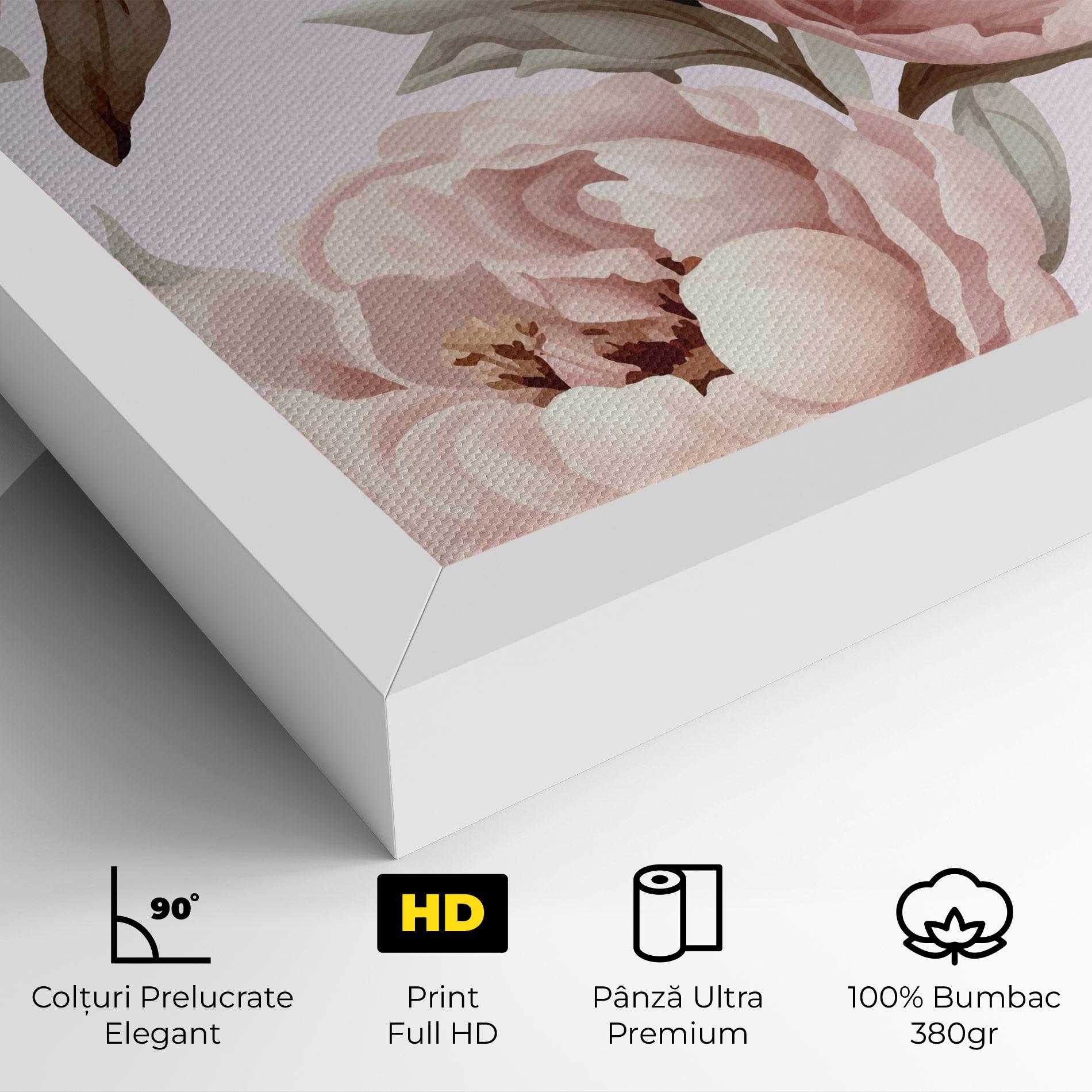 Tablou Canvas Pink Peony Buds mockup 4