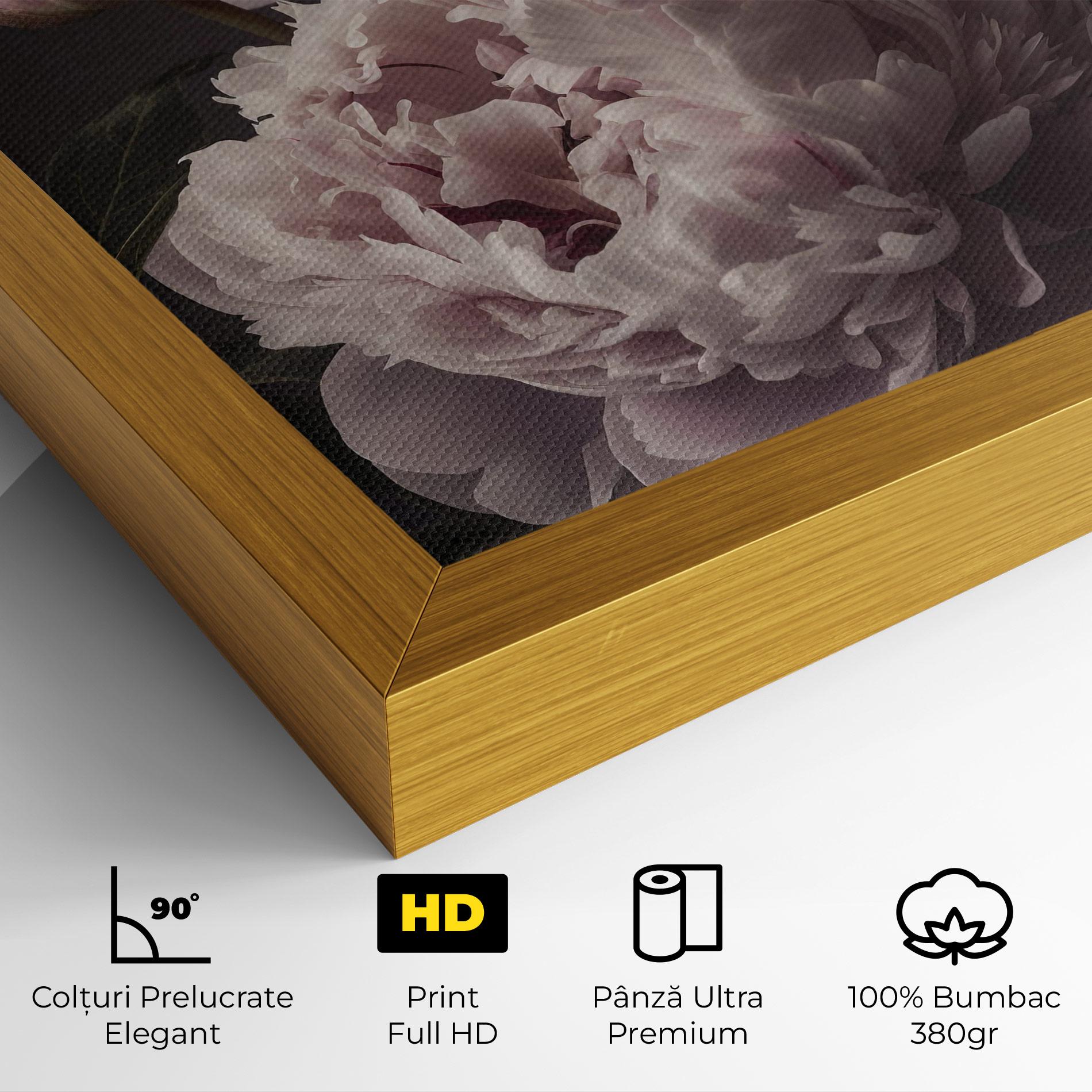 Tablou Canvas Grey Pastel Pink Peony mockup 4