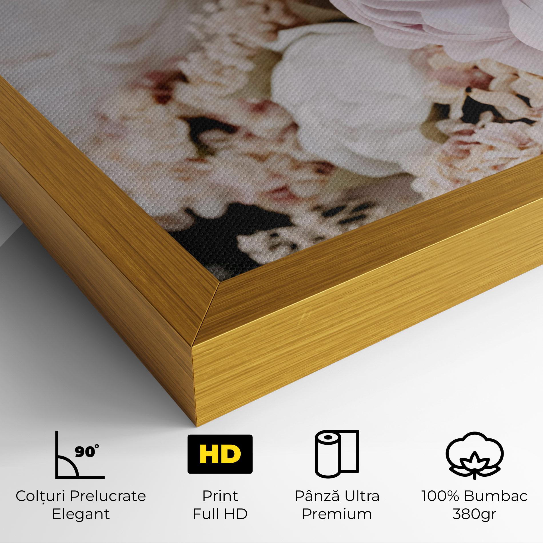 Tablou Canvas Grey Peony Bouquet mockup 4