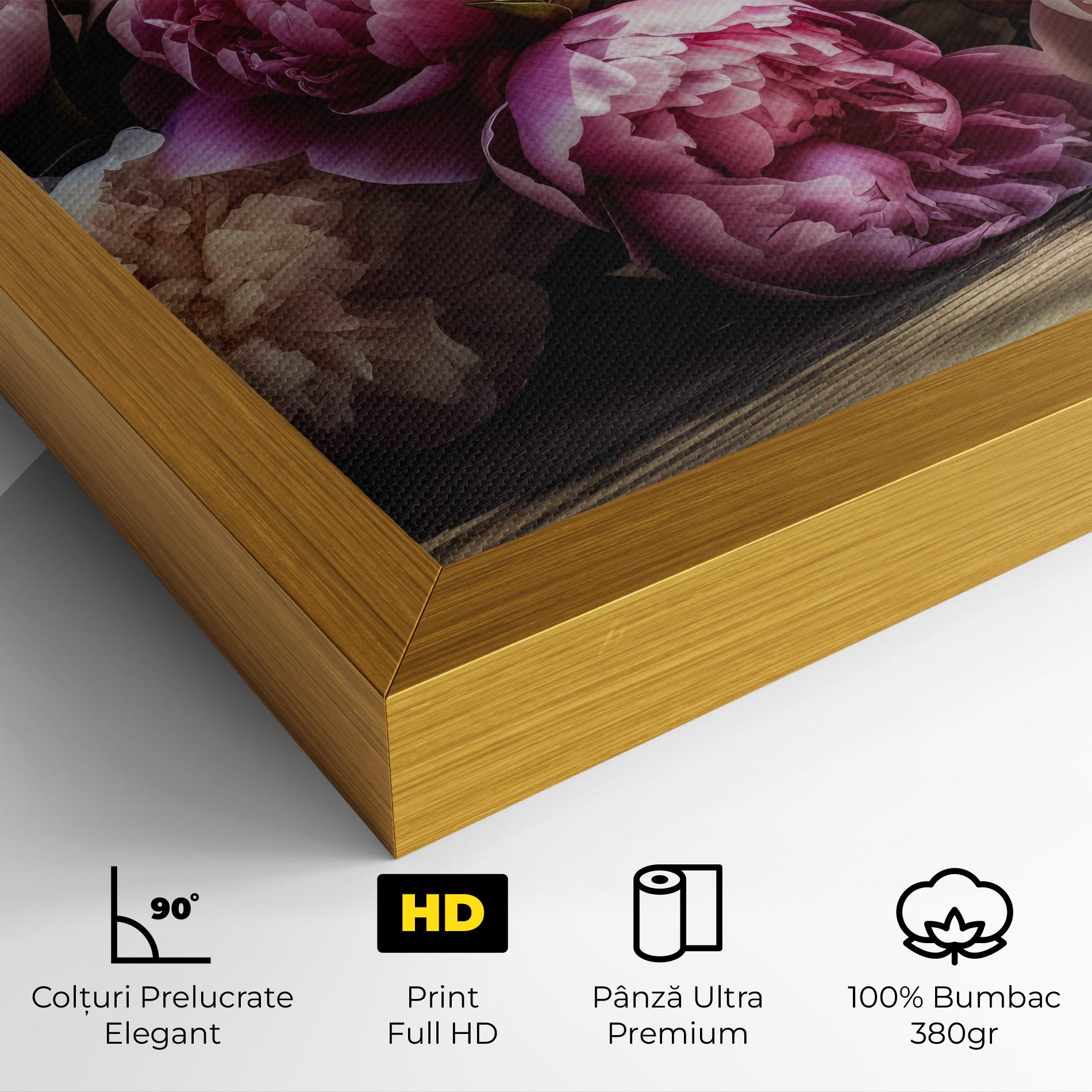 Tablou Canvas Peonies On The Table mockup 4