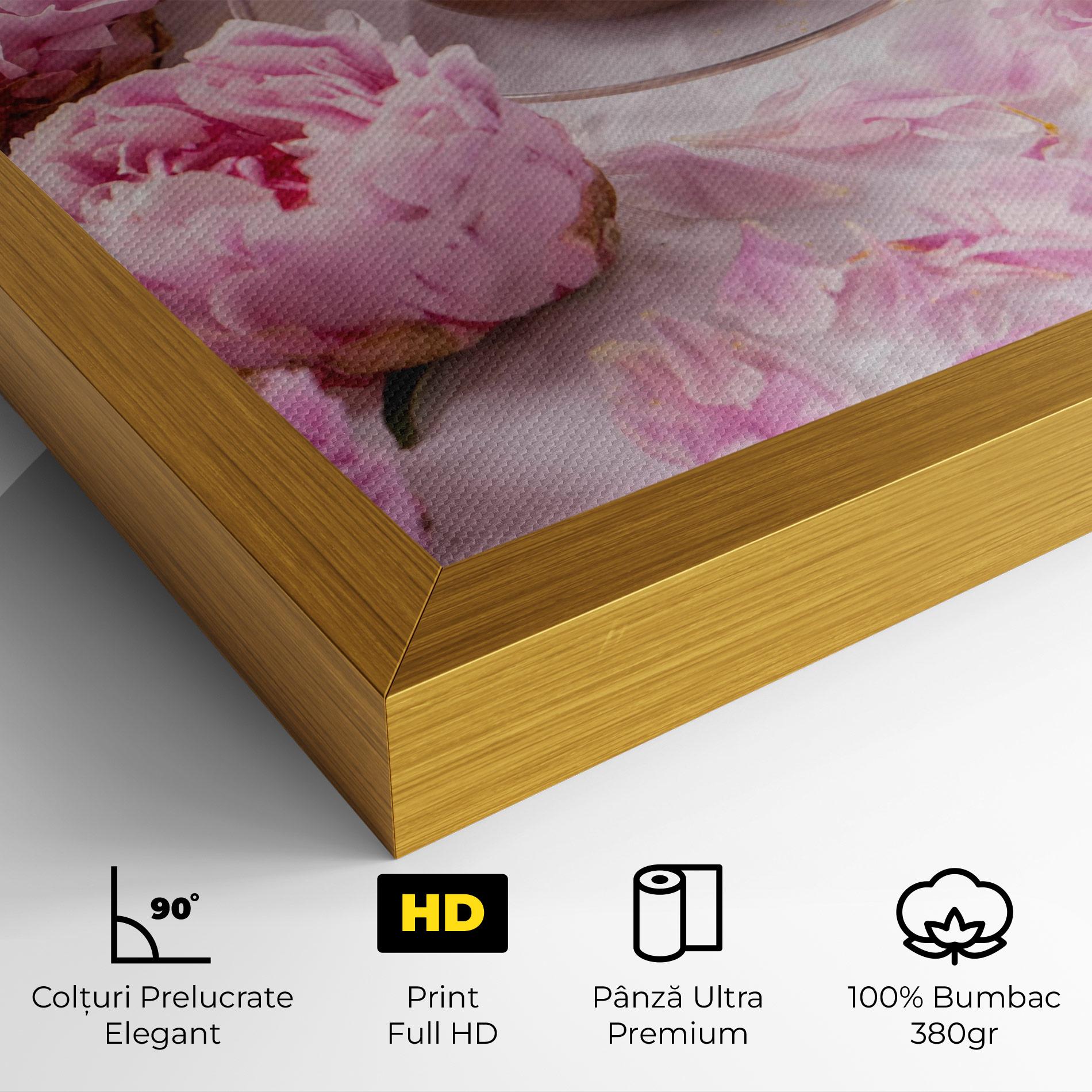 Tablou Canvas Peony And Coffee mockup 4