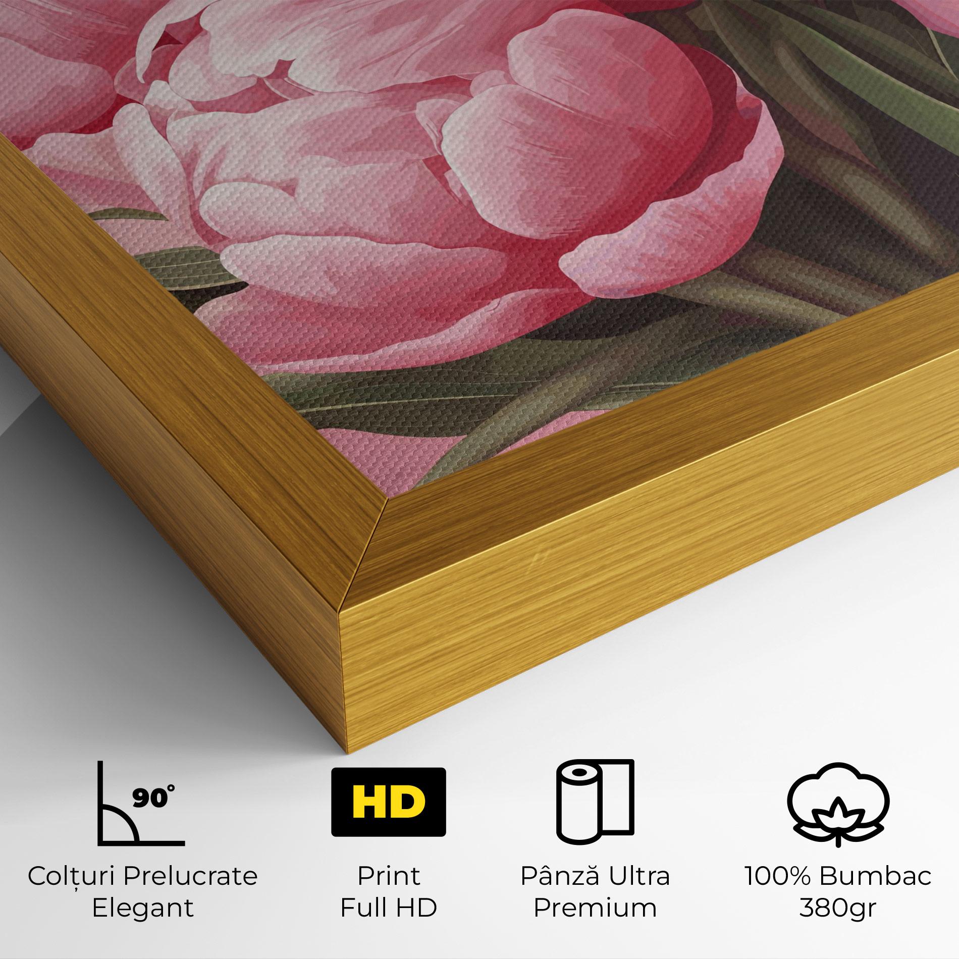 Tablou Canvas Peony On Pink mockup 4