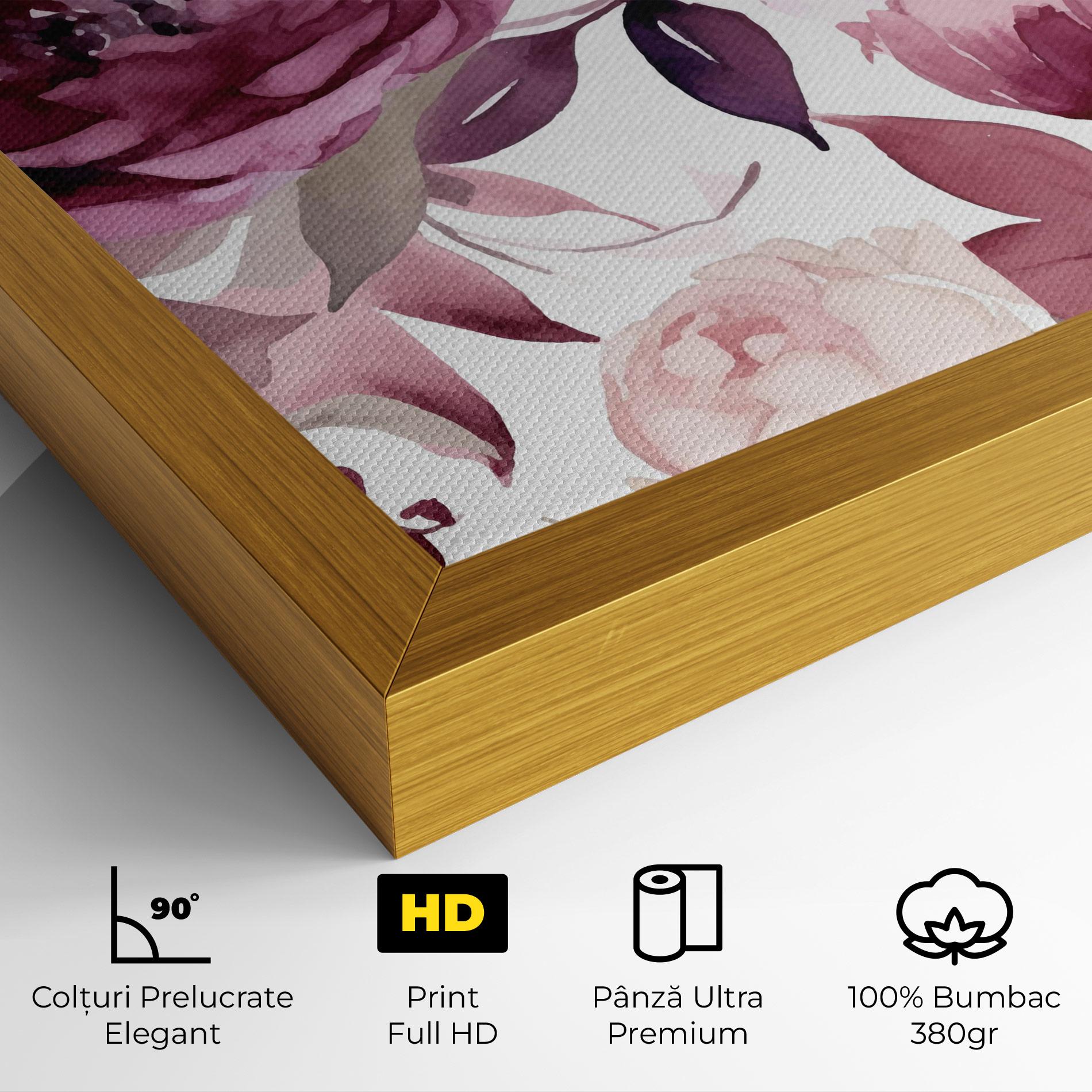 Tablou Canvas Peony Pink Purple mockup 4