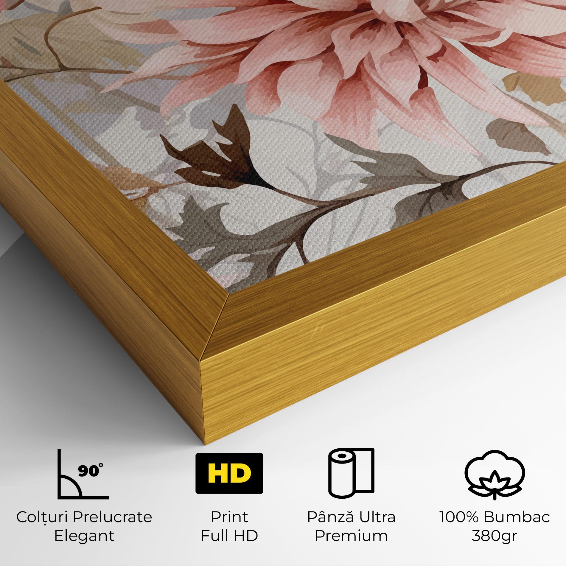Tablou Canvas Pink Cream Open Peony mockup 4