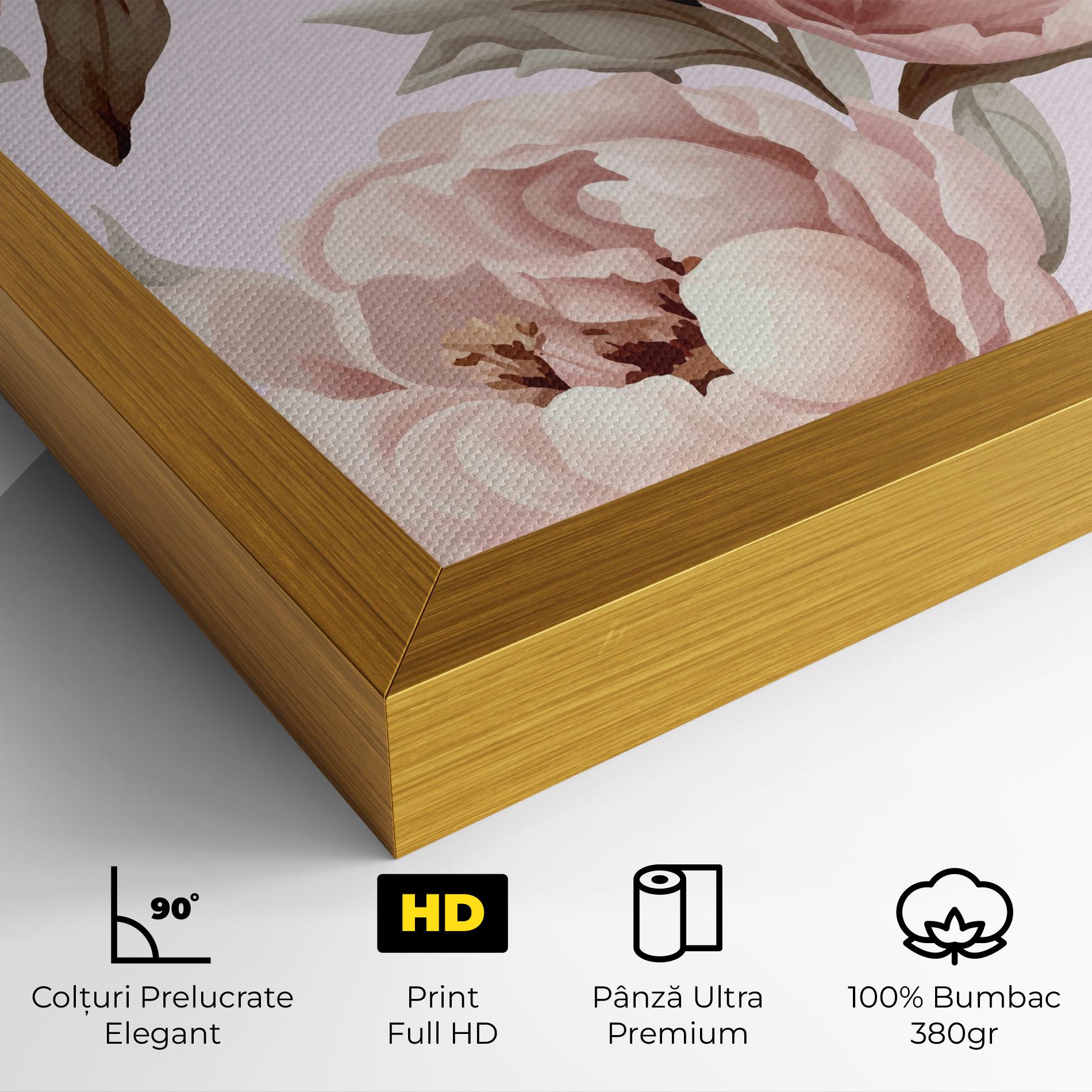 Tablou Canvas Pink Peony Buds mockup 4