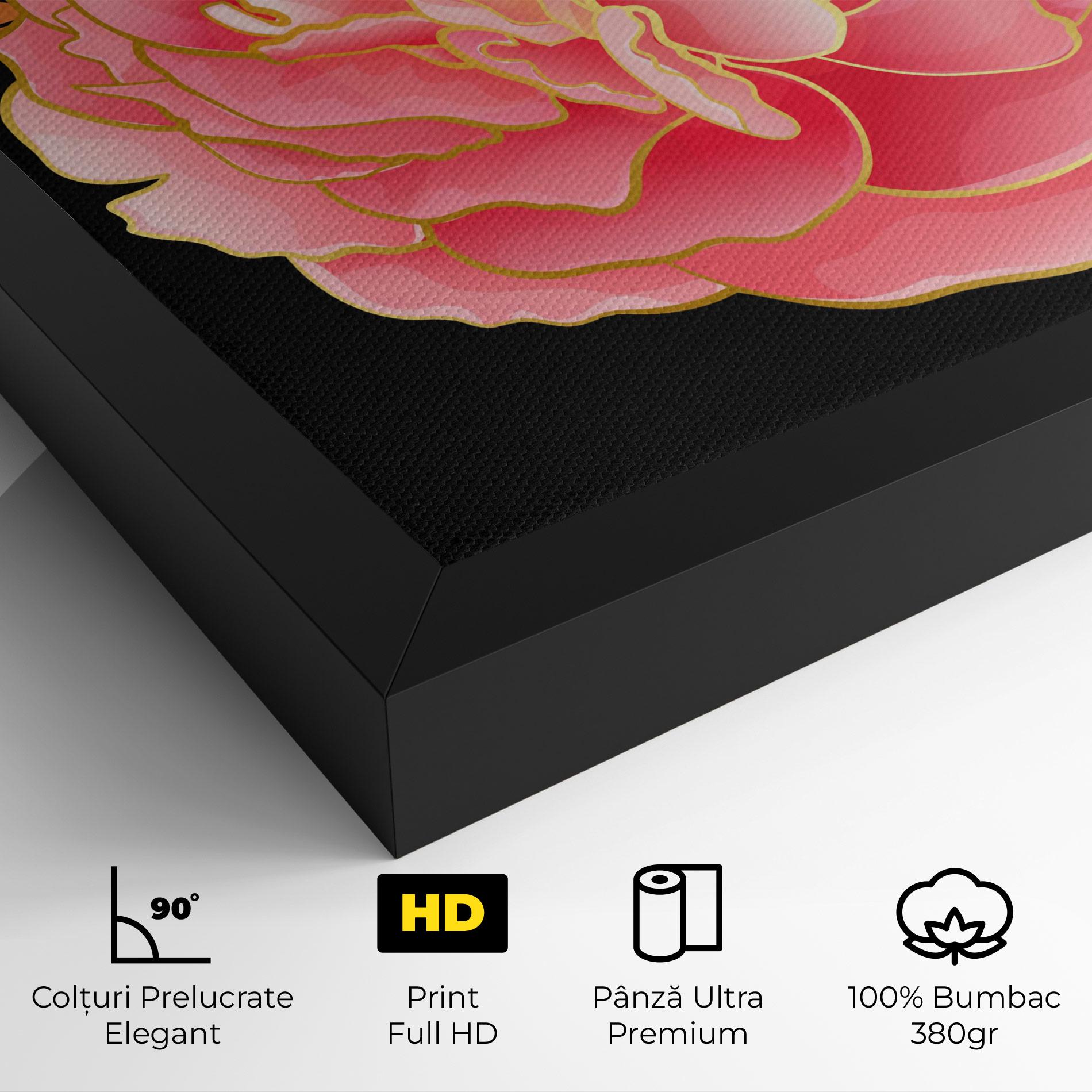 Tablou Canvas Gold Pinkk Peony mockup 4