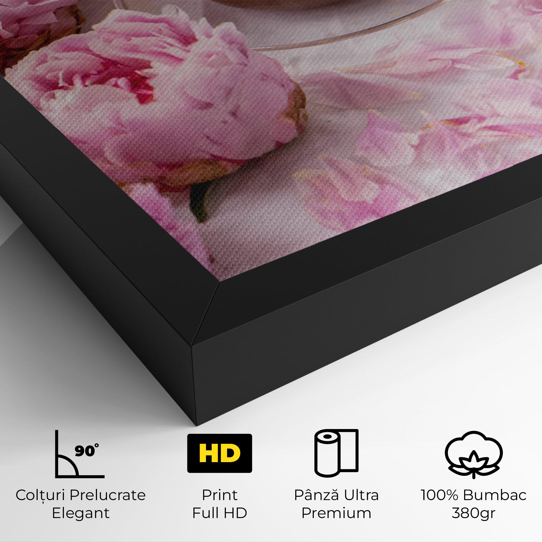 Tablou Canvas Peony And Coffee mockup 4