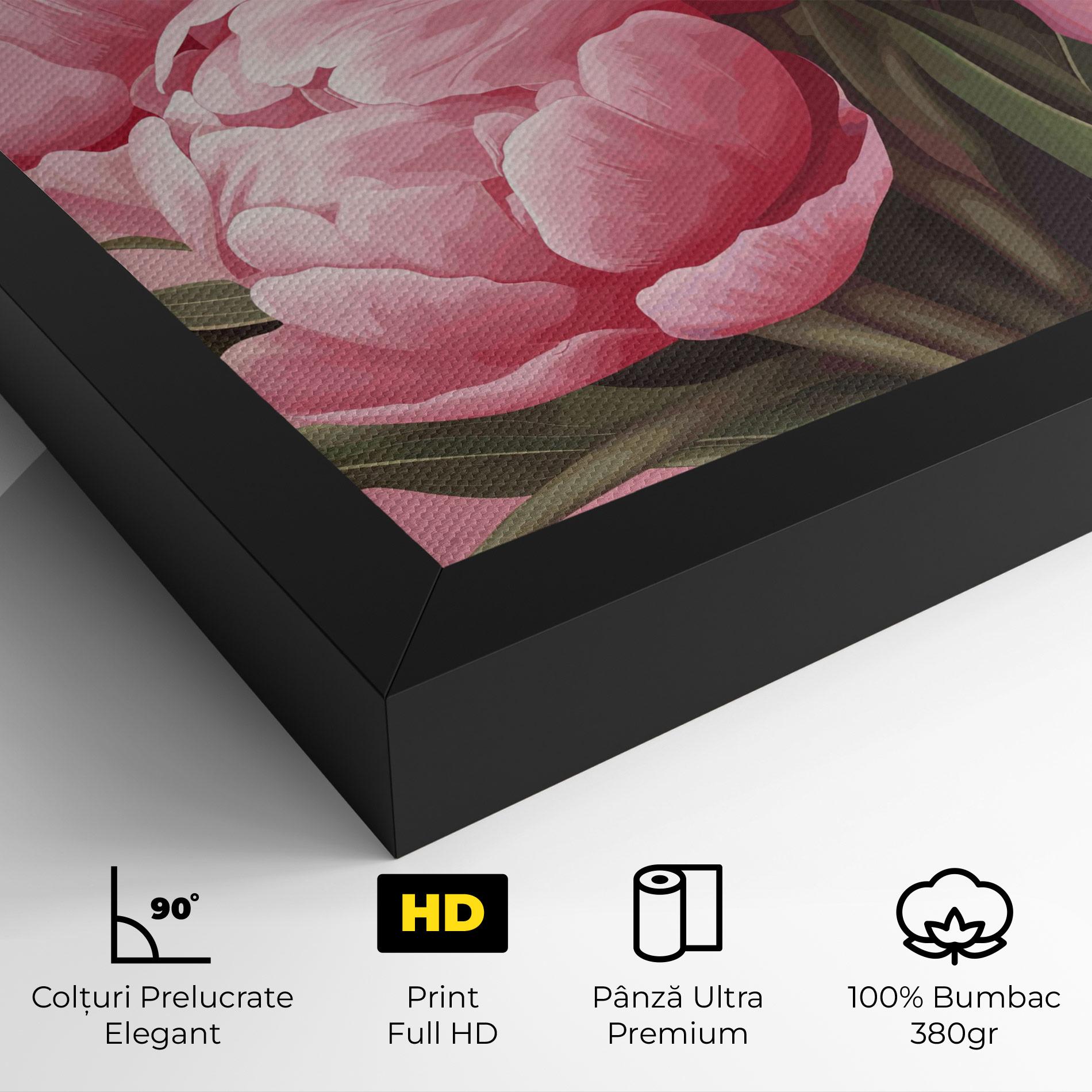 Tablou Canvas Peony On Pink mockup 4